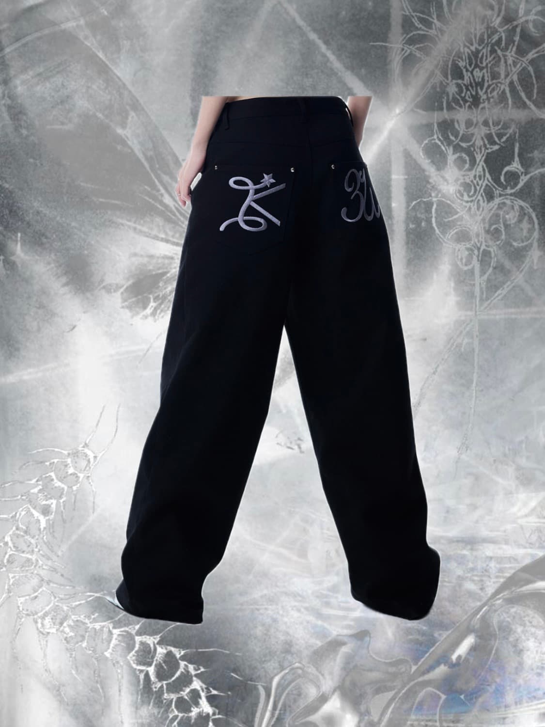 Basic iloveu wide pants (black) 상품이미지1