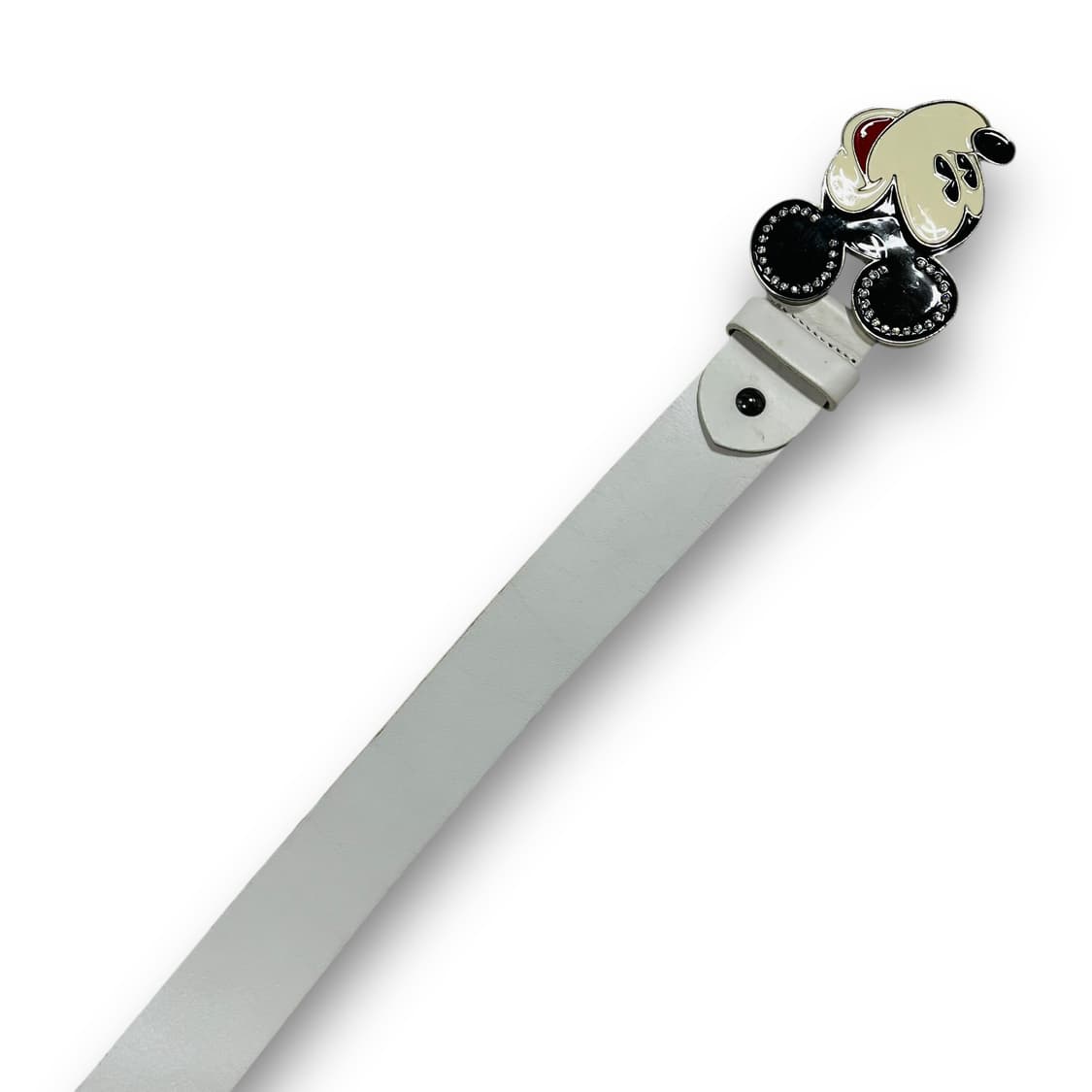 미키 마우스 버클 로고 화이트 레더 벨트 상품이미지4