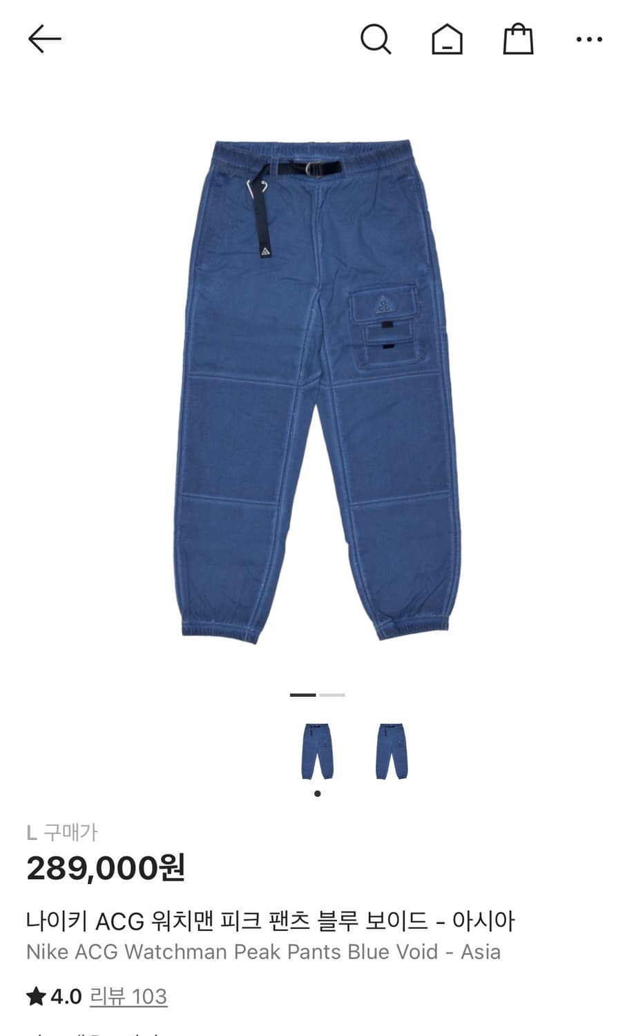 ACG 워치맨 피크 팬츠 블루 상품이미지1