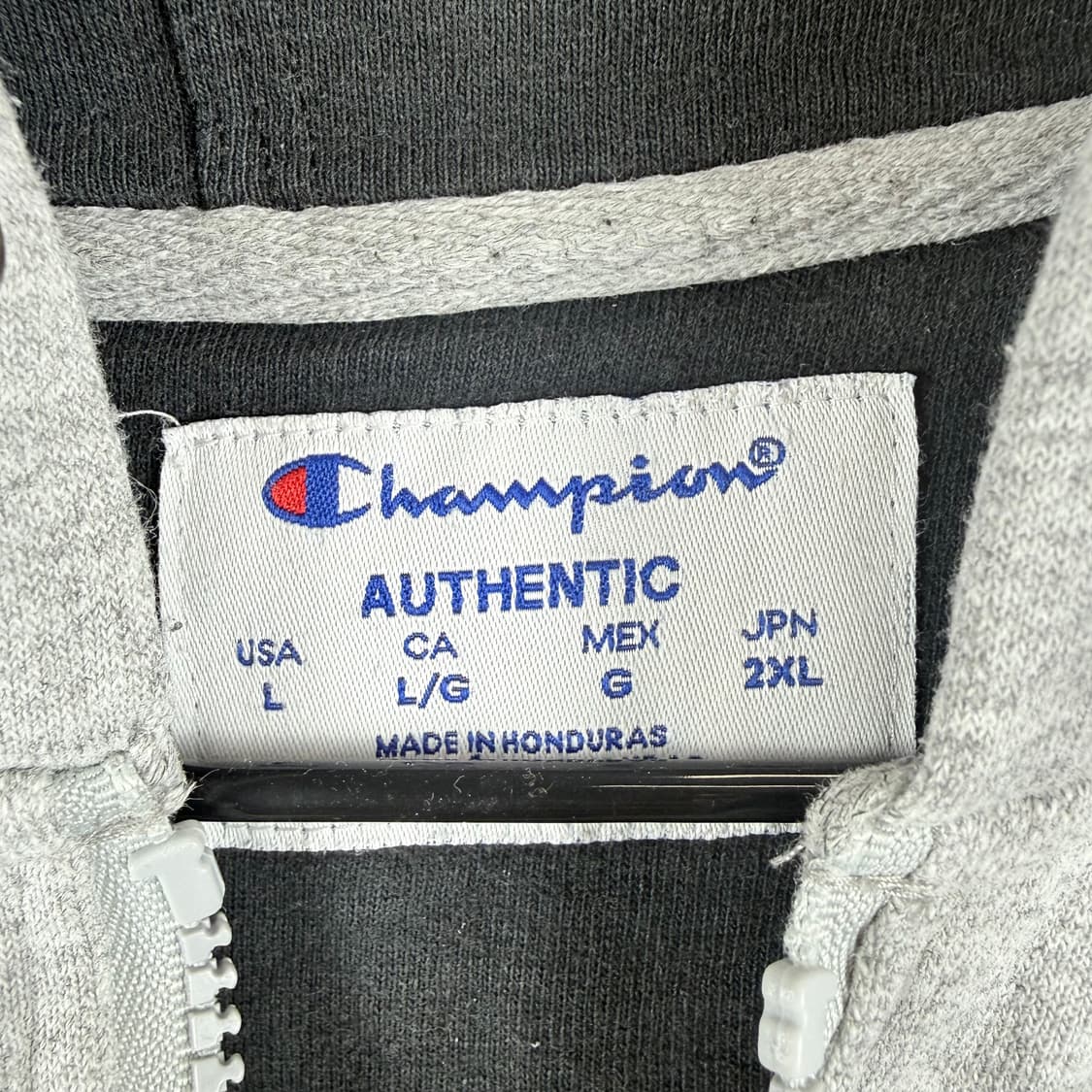 (2XL) 챔피온 자수로고 후드집업 그레이 상품이미지3