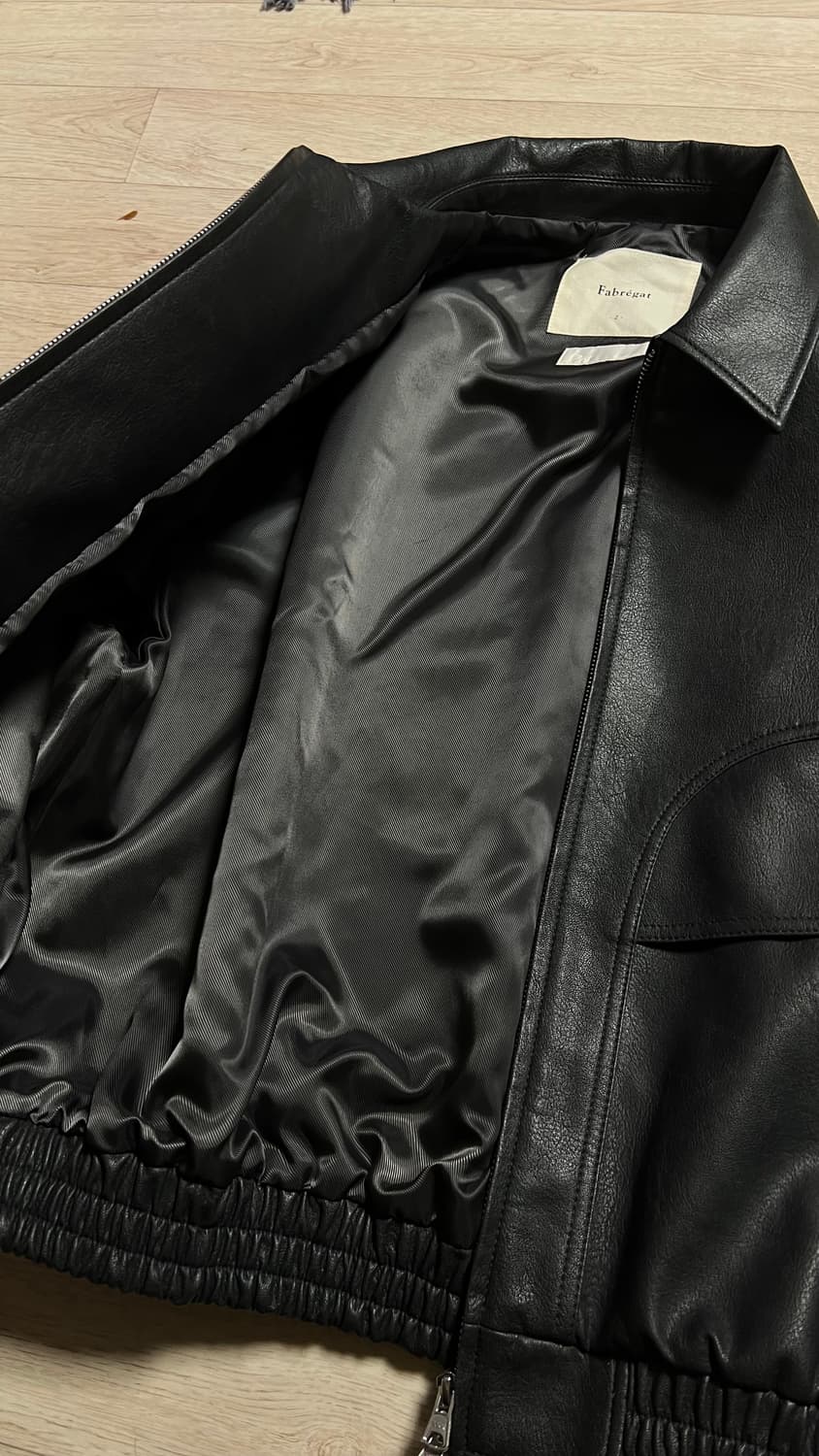 파브레가 PRTPRT 레더 봄버 자켓 블랙 상품이미지2