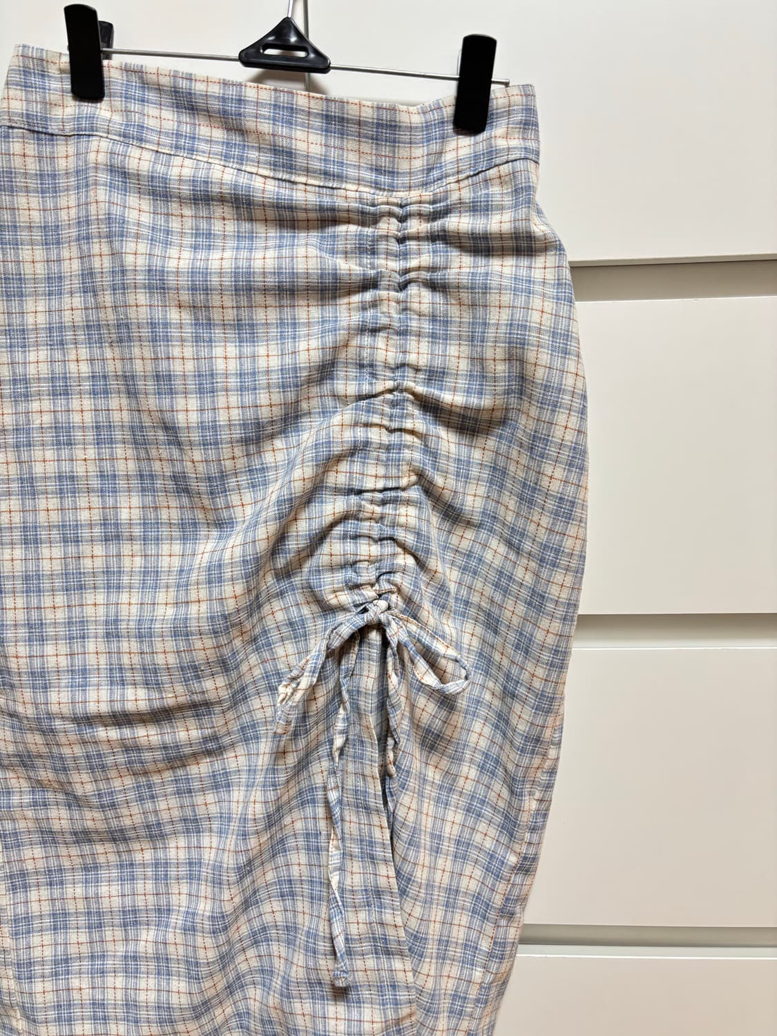 체크 셔링 롱 스커트 프리사이즈 상품이미지2