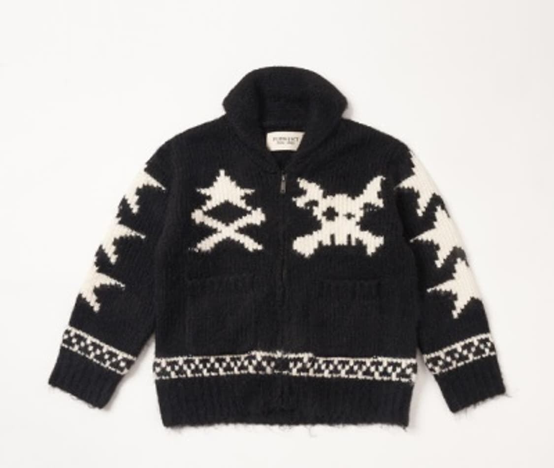 플리즈프로젝트 VINTAGE COWICHAN CARDIGAN BLACK 상품이미지1