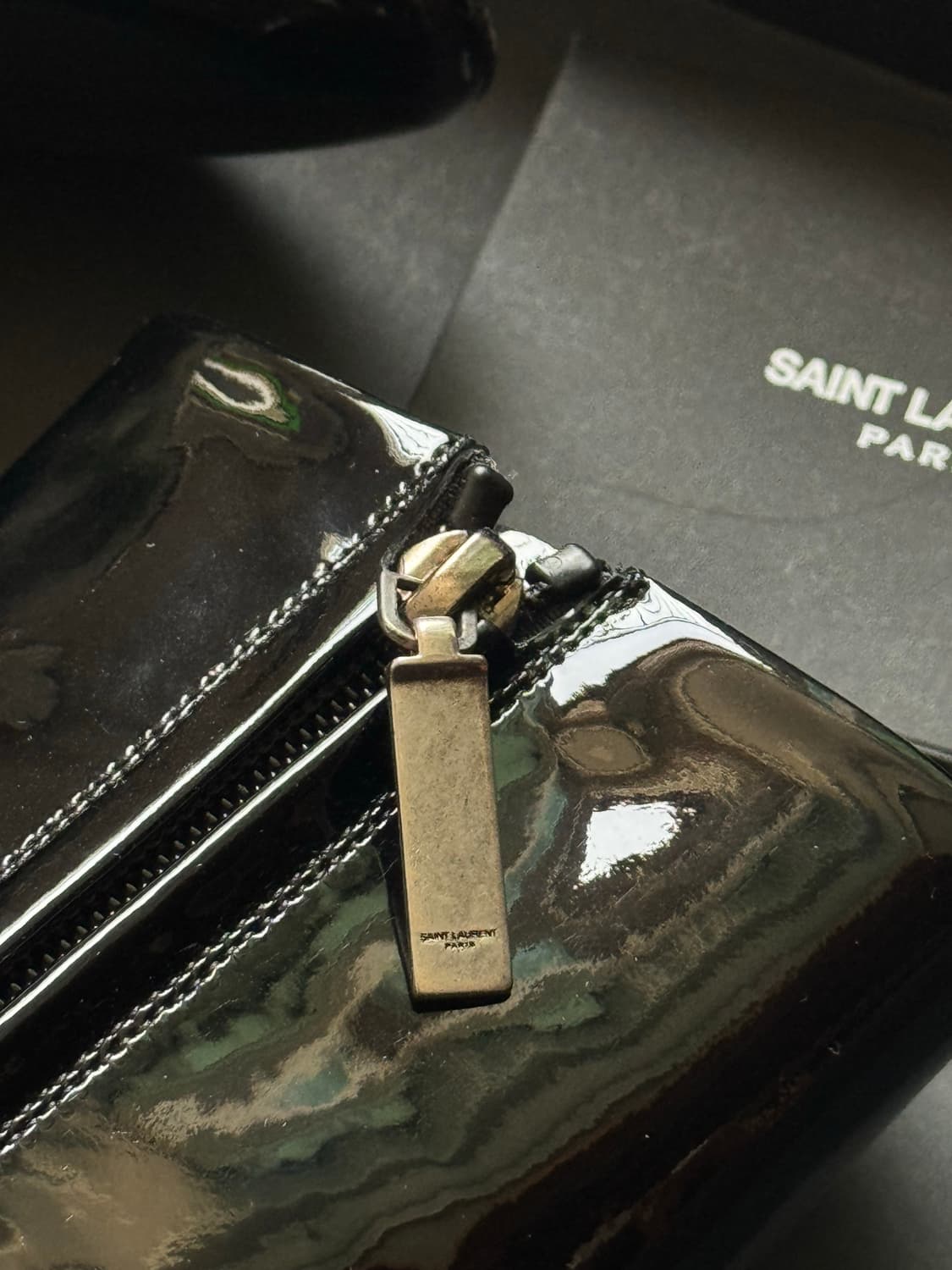 생로랑 블랙 페이던트 힐부츠 상품이미지5