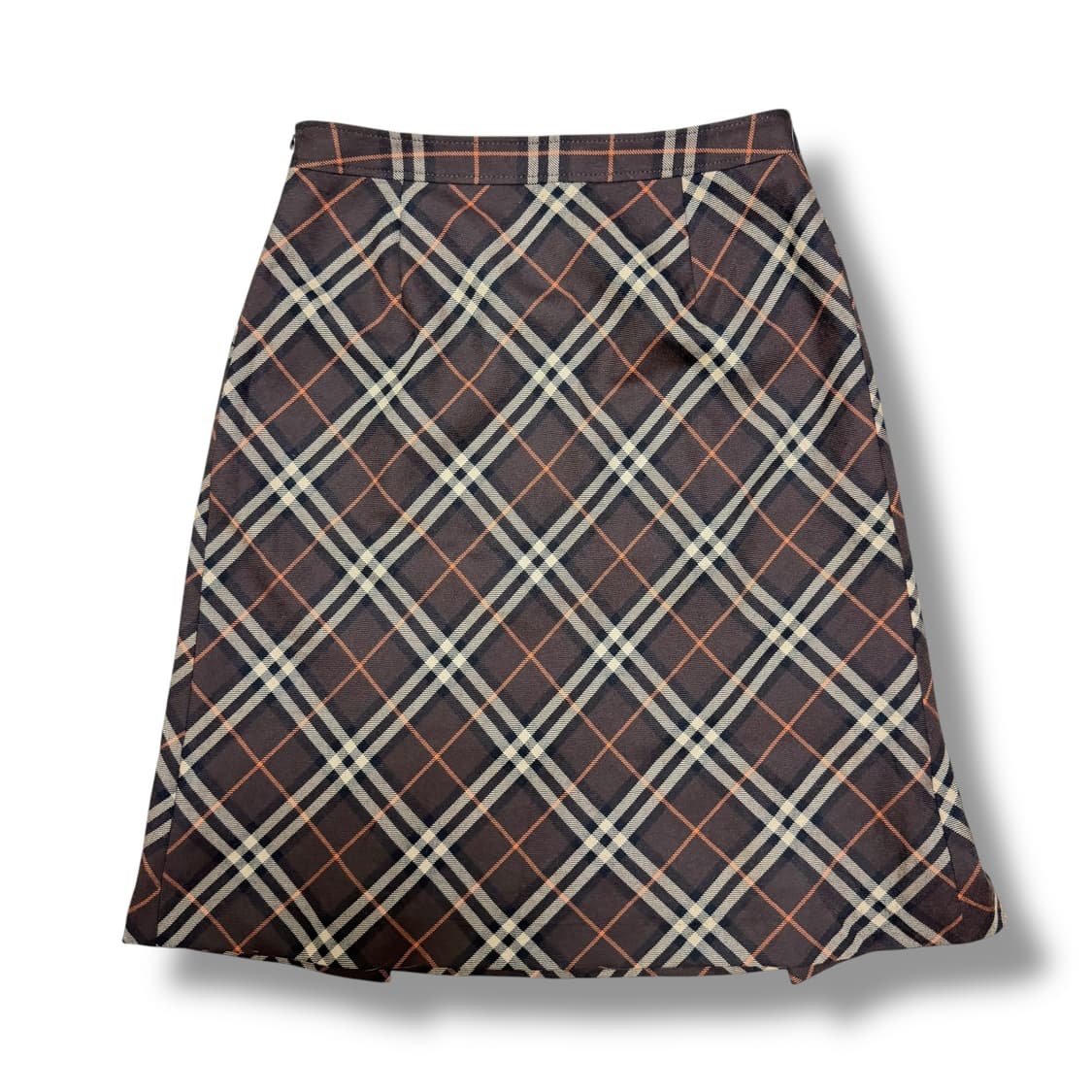 버버리 브라운 노바체크 플리츠 울 미디스커트 상품이미지2