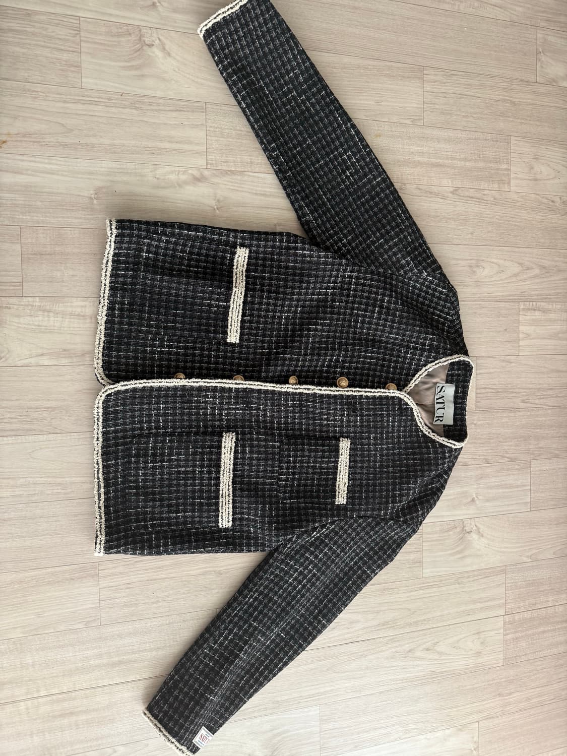 세터 몰턴 투톤 트위드 자켓 클래식 블랙 L 상품이미지1