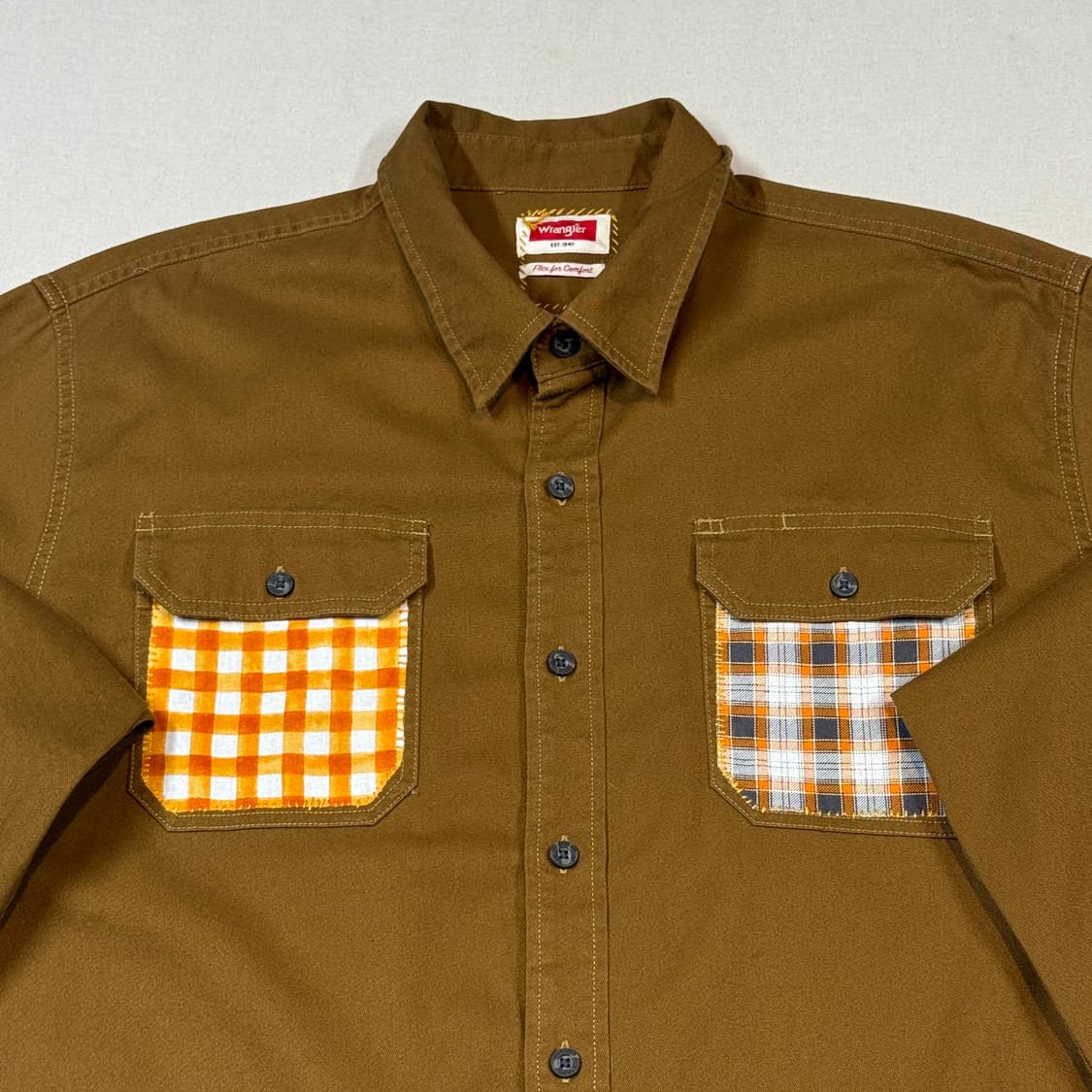 XXL) Wrangler 랭글러 패치워크 투포켓 워크웨어 코튼 셔츠 상품이미지4
