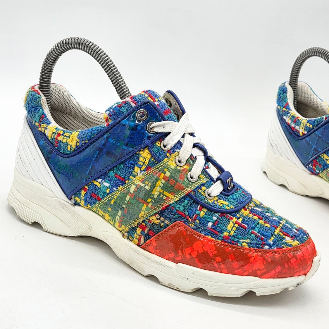  샤넬 우먼스 CC로고 트위드 트레이너 스니커즈 멀티 (36 1/2)  상품이미지6