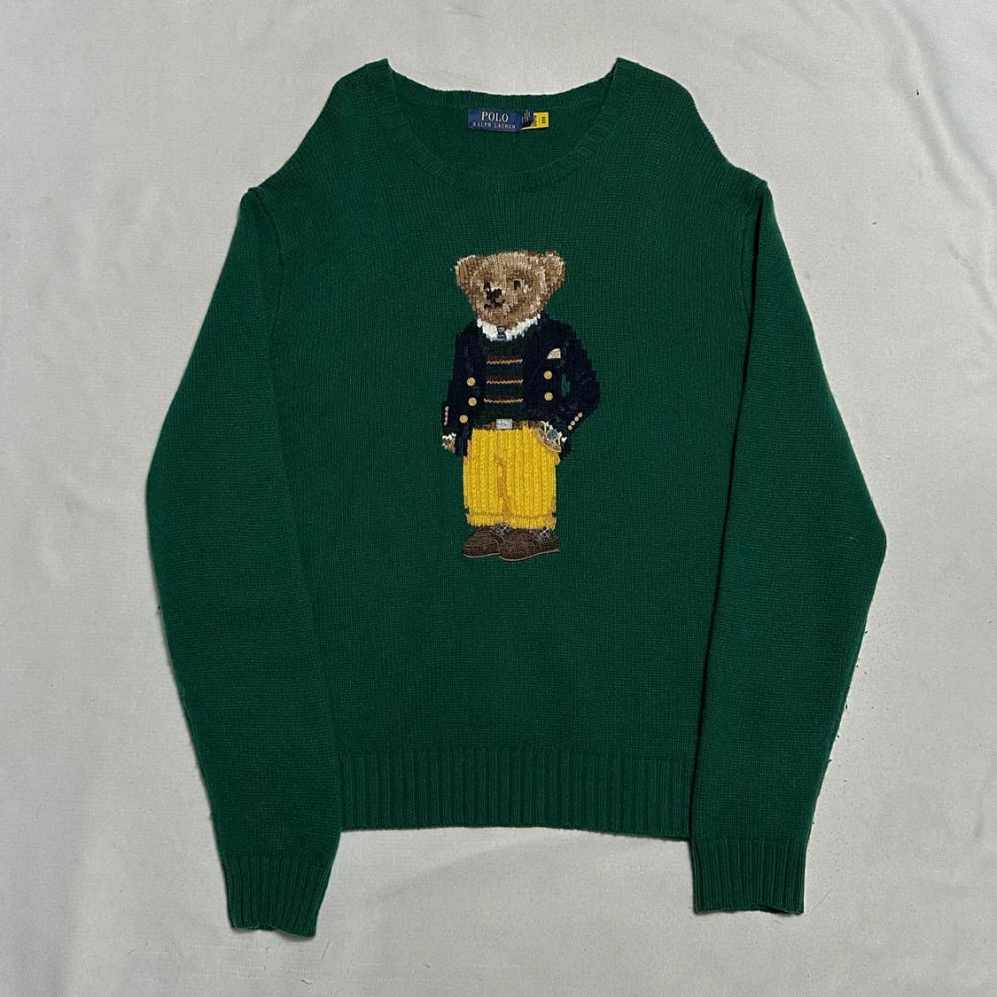 XL 폴로랄프로렌 빅 폴로베어 그린 울 니트 상품이미지2