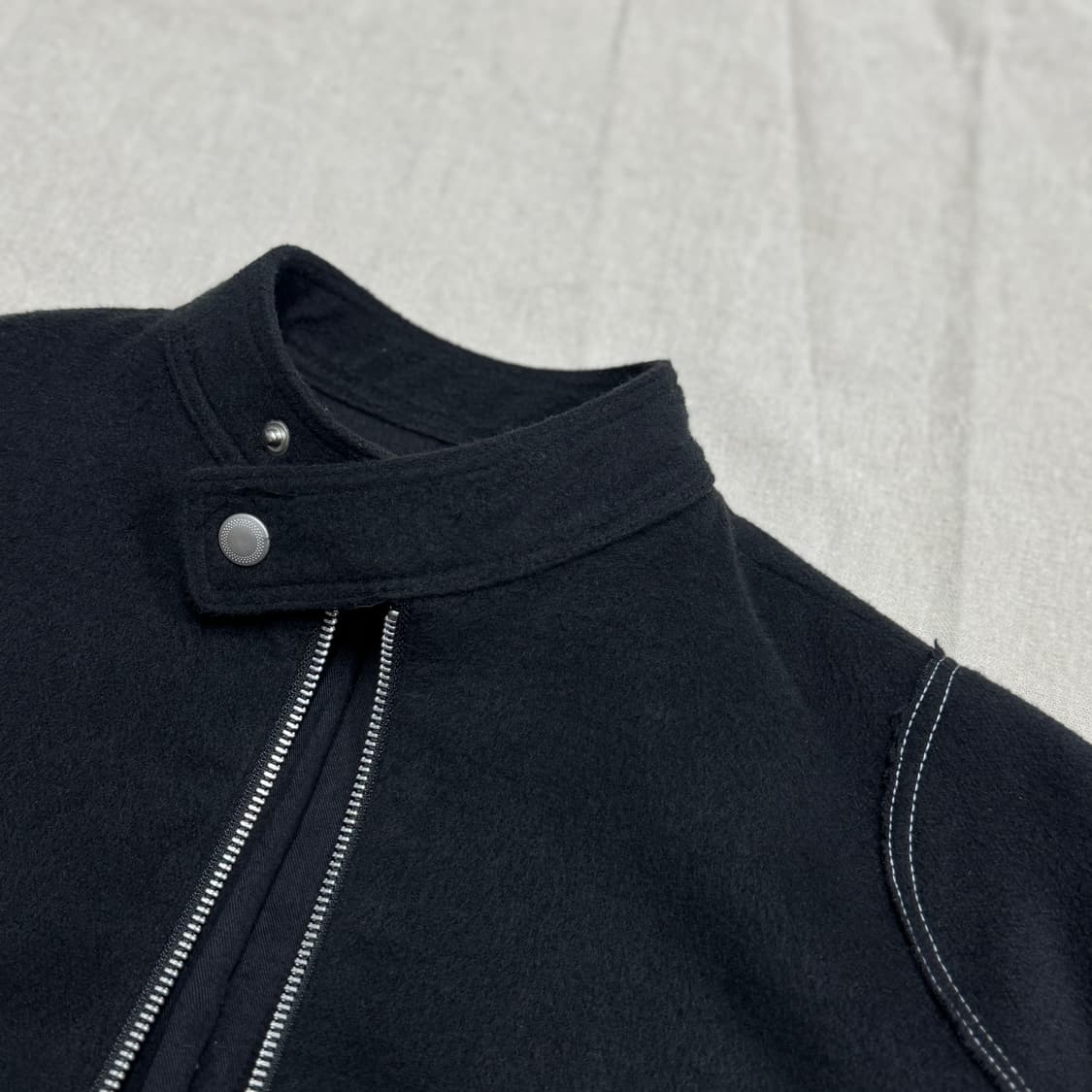 더뮤지엄비지터 백패치 바이커 울 자켓 L 상품이미지4