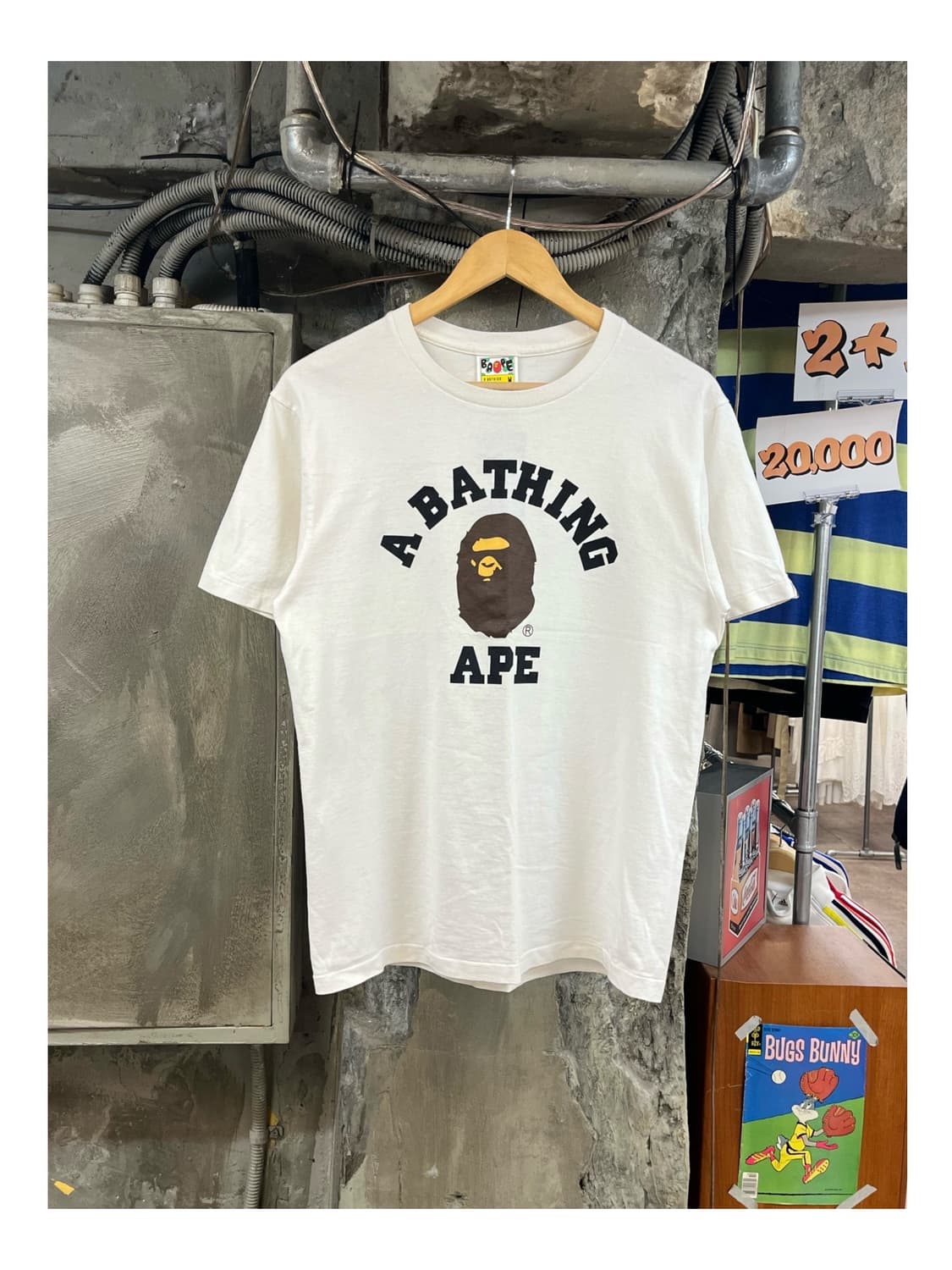 베이프 컬리지 반팔티 화이트 M #csz3810 상품이미지1