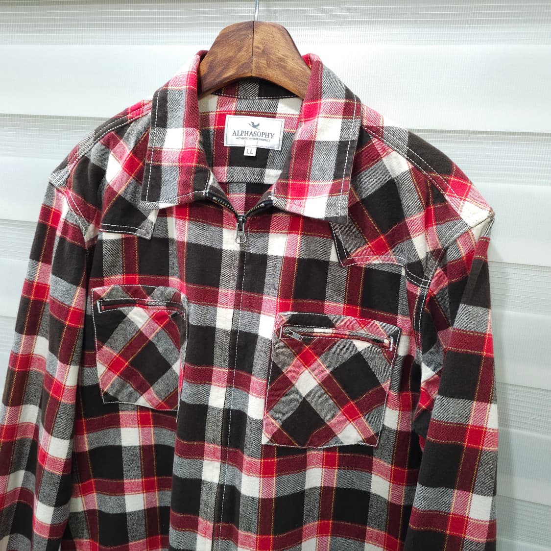 ALPHASOPHY 투웨이 웨스턴 체크집업 셔츠- LL 상품이미지2
