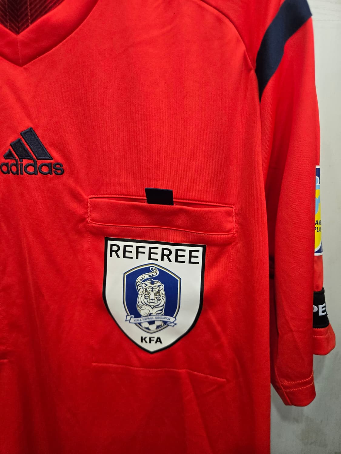 100,L )) adidas 아디다스 KFA 축구 브이넥 반팔티셔츠! 상품이미지2