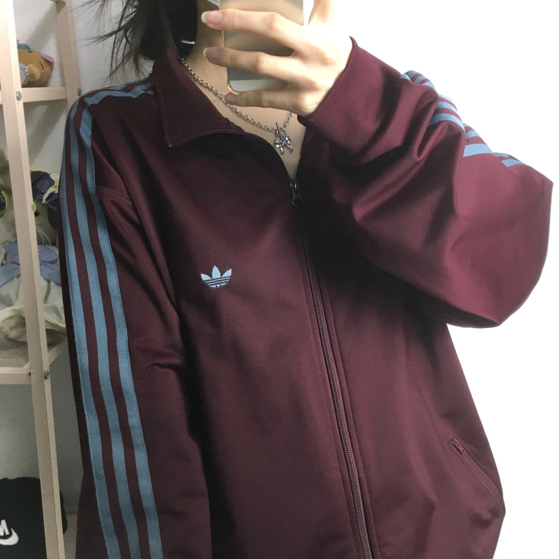 아디다스 버건디 + 하늘그레이 져지 상품이미지5
