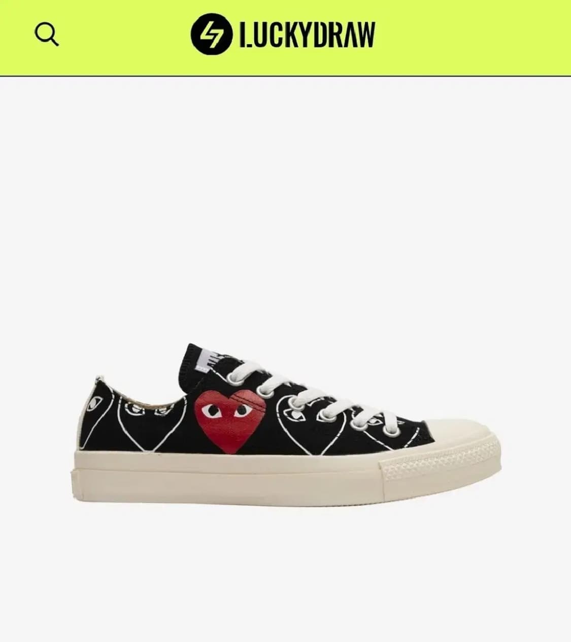 꼼데가르송 척테일러 올스타로우 블랙 멀티하트 상품이미지4