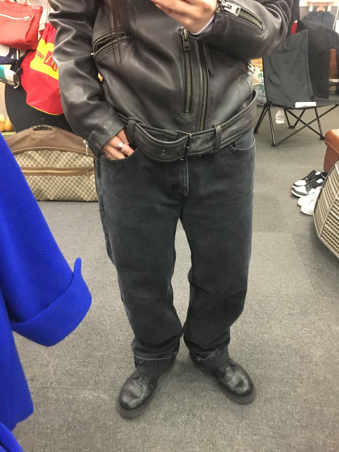 Levis 리바이스 505 흑청 데님팬츠 상품이미지1