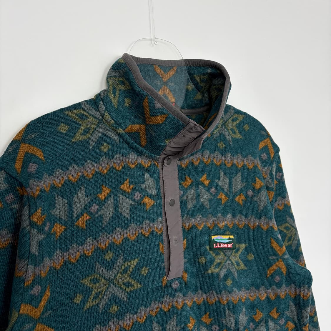 엘엘빈 패턴 플리스 후리스 스냅티 티셔츠 상품이미지2