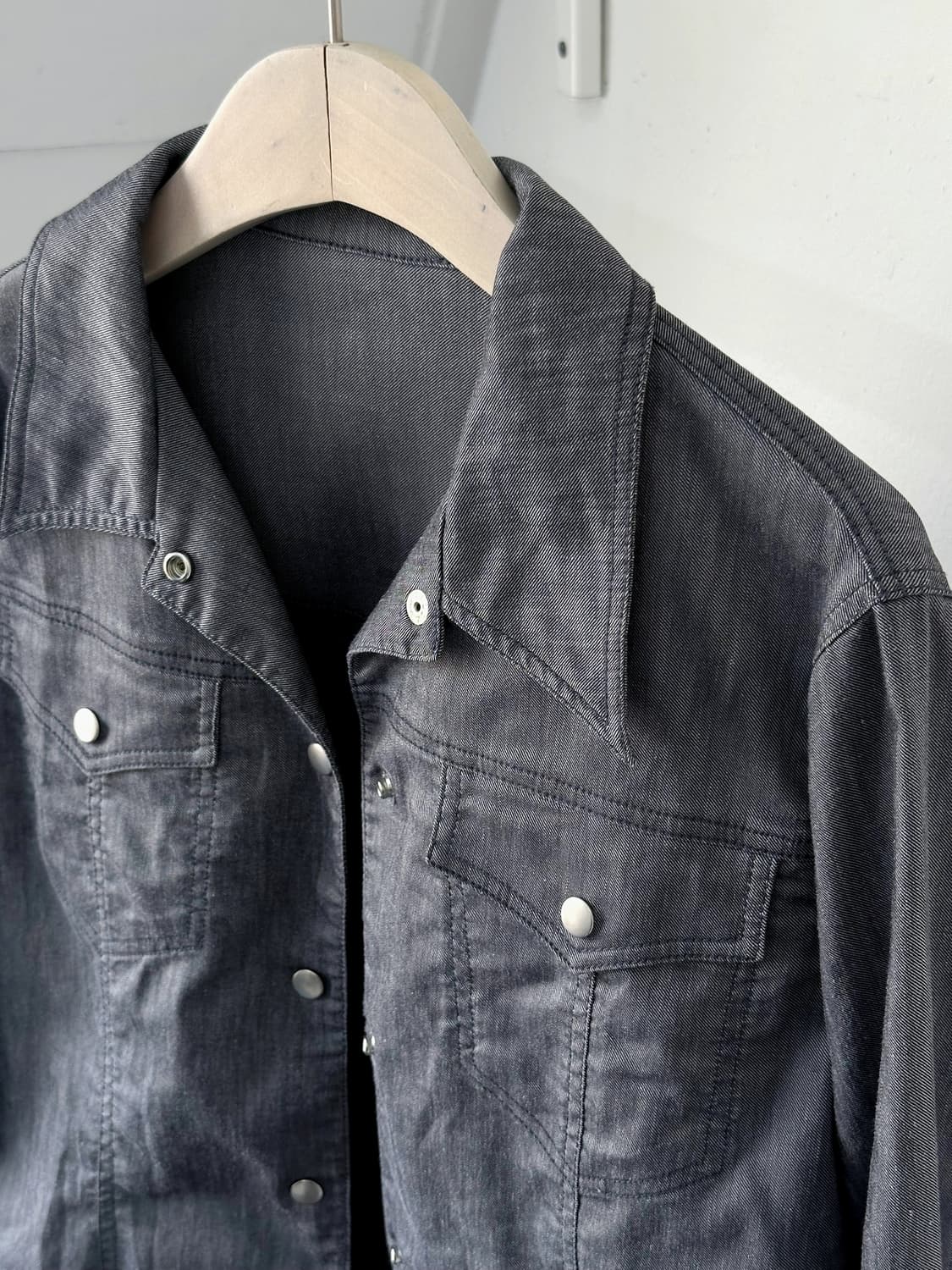Stretched cotton linen western shirt 상품이미지6