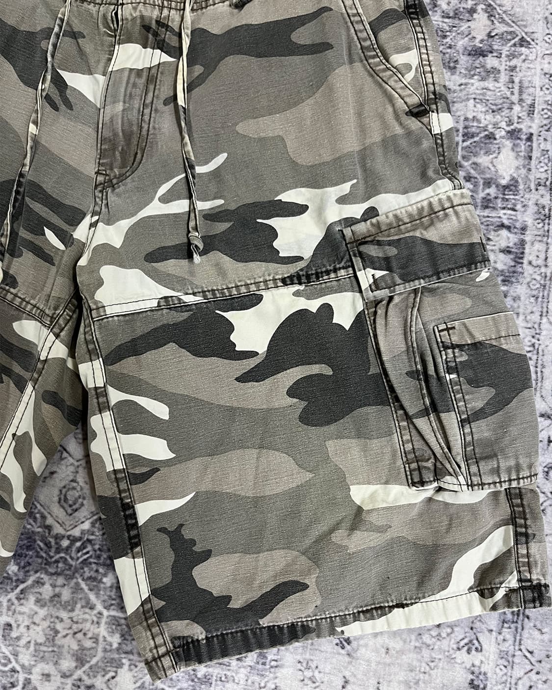 Y2K Camo Cargo Bermuda pants 상품이미지7