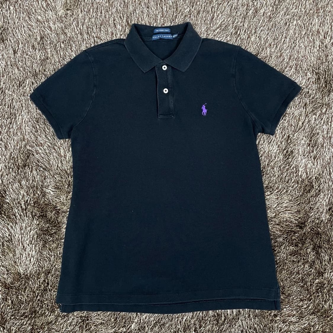 랄프 로렌 Ralph lauren 블랙 스키니핏 반팔 카라티 M 상품이미지1