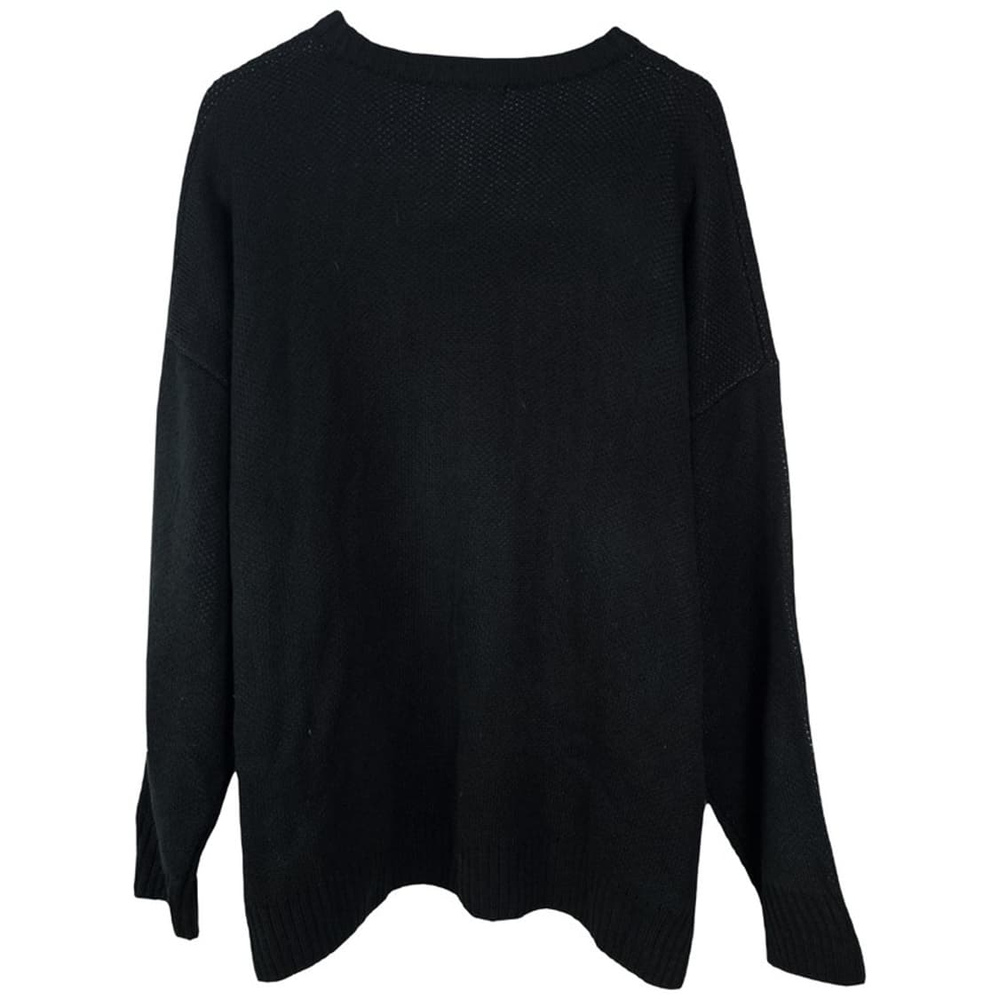 [꼼파뇨] 그래픽 쟈카드 오버사이즈 니트 블랙 M18427 상품이미지3