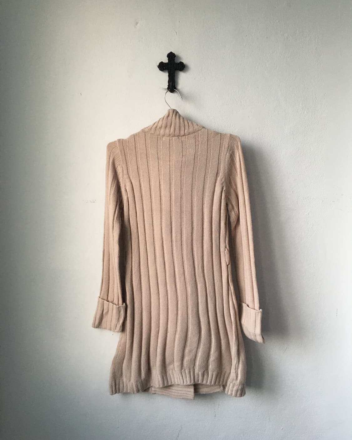 Double button high neck knit cardigan 상품이미지3