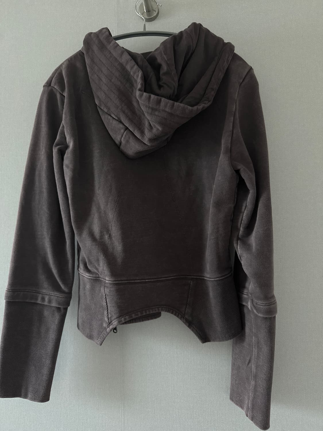 ASYMMETRIC HOODIE ZIP-UP_PURPLE BROWN M 상품이미지2