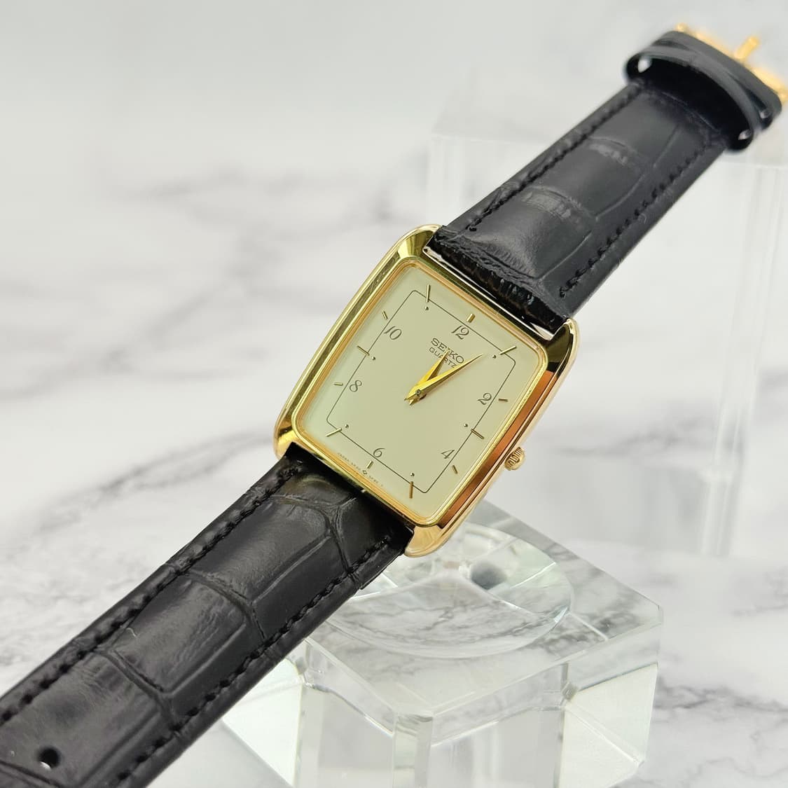 80s90s 빈티지 세이코 클래식 골드 렉탱글 워치 상품이미지2