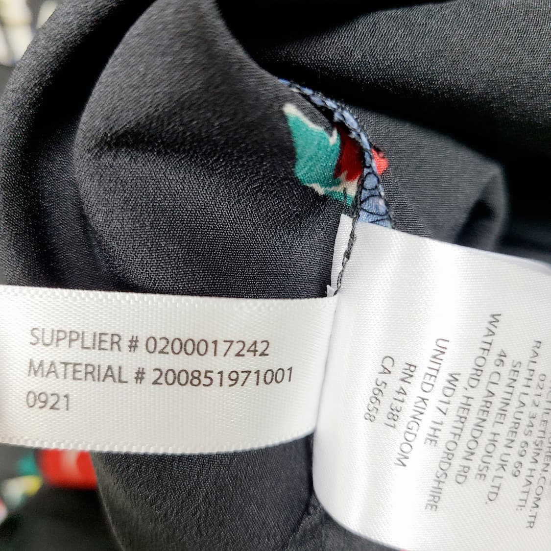 [정품] 로렌 랄프로렌 플로럴 리본 타이 밴딩 롱 원피스 (블랙/8) 상품이미지8