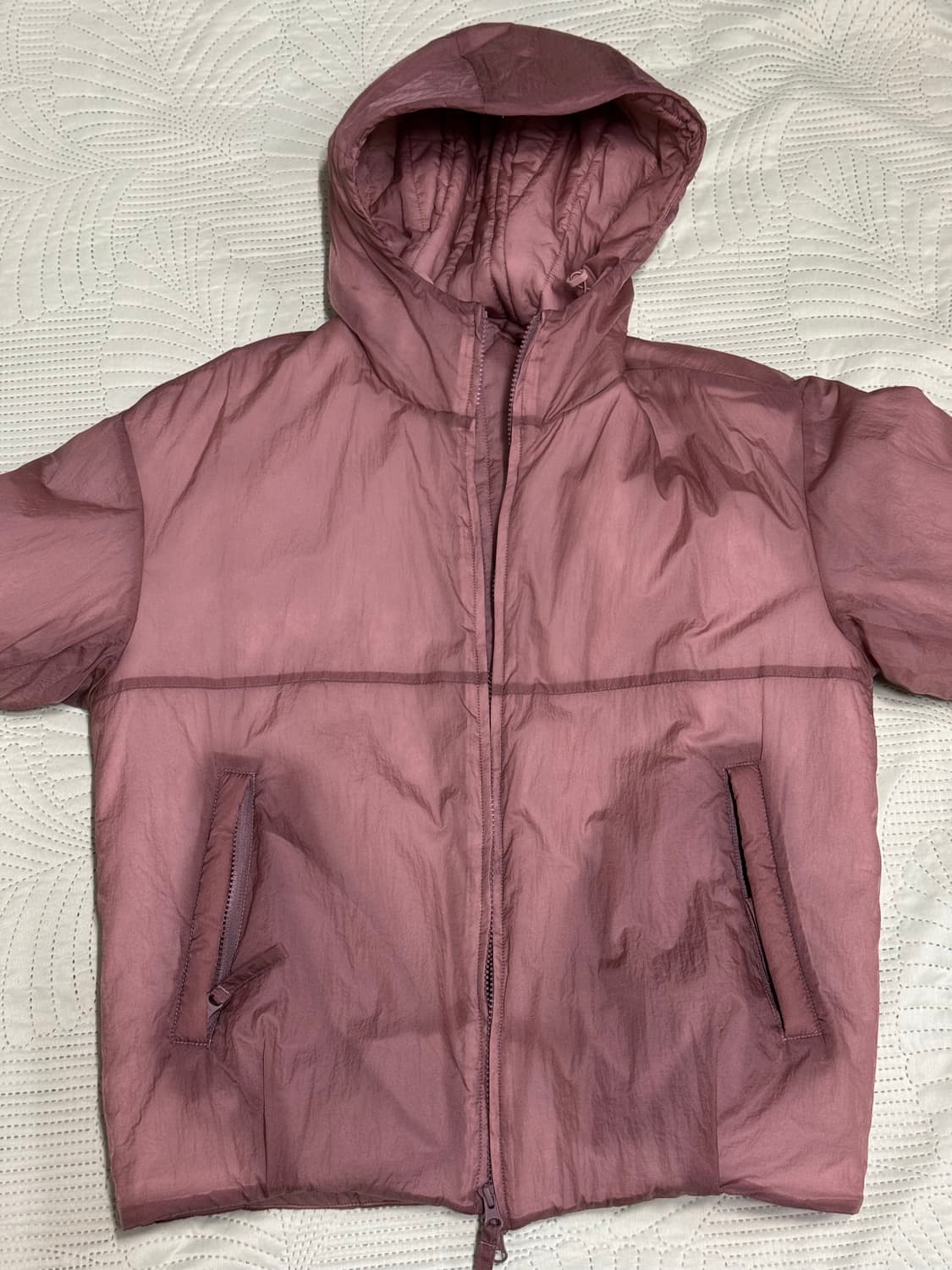 쿠어 트랜스페어런트 패디드 후드 점퍼 (인디핑크) 상품이미지1