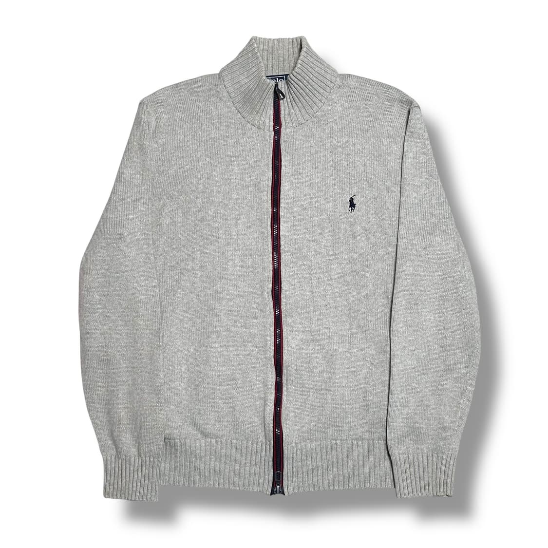 Polo Ralph Lauren 코튼 그레이 니트 집업 상품이미지1