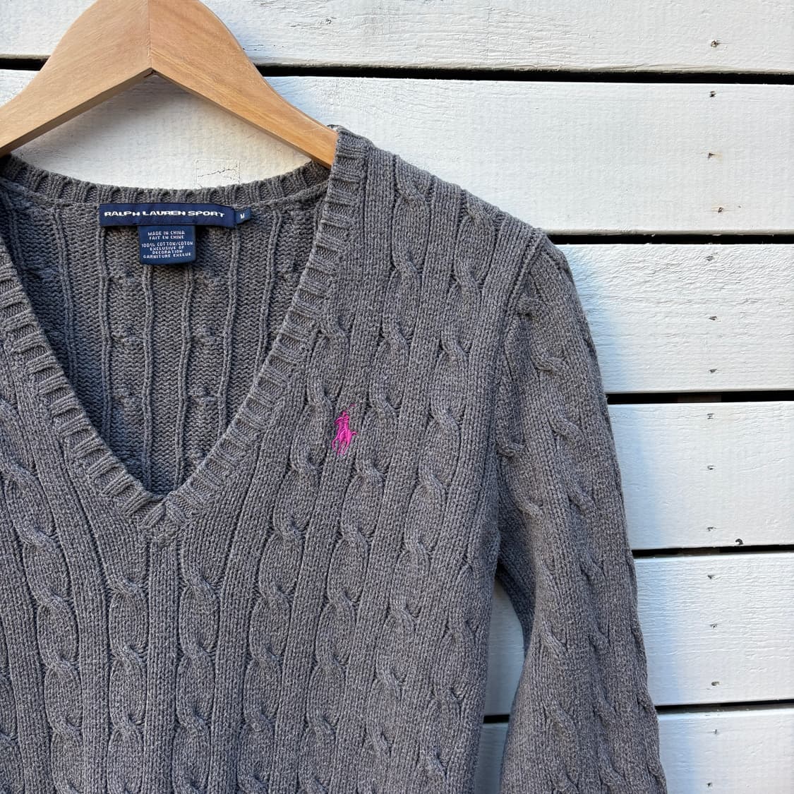 Polo 폴로 케이블 꽈배기 브이넥 니트 상품이미지3