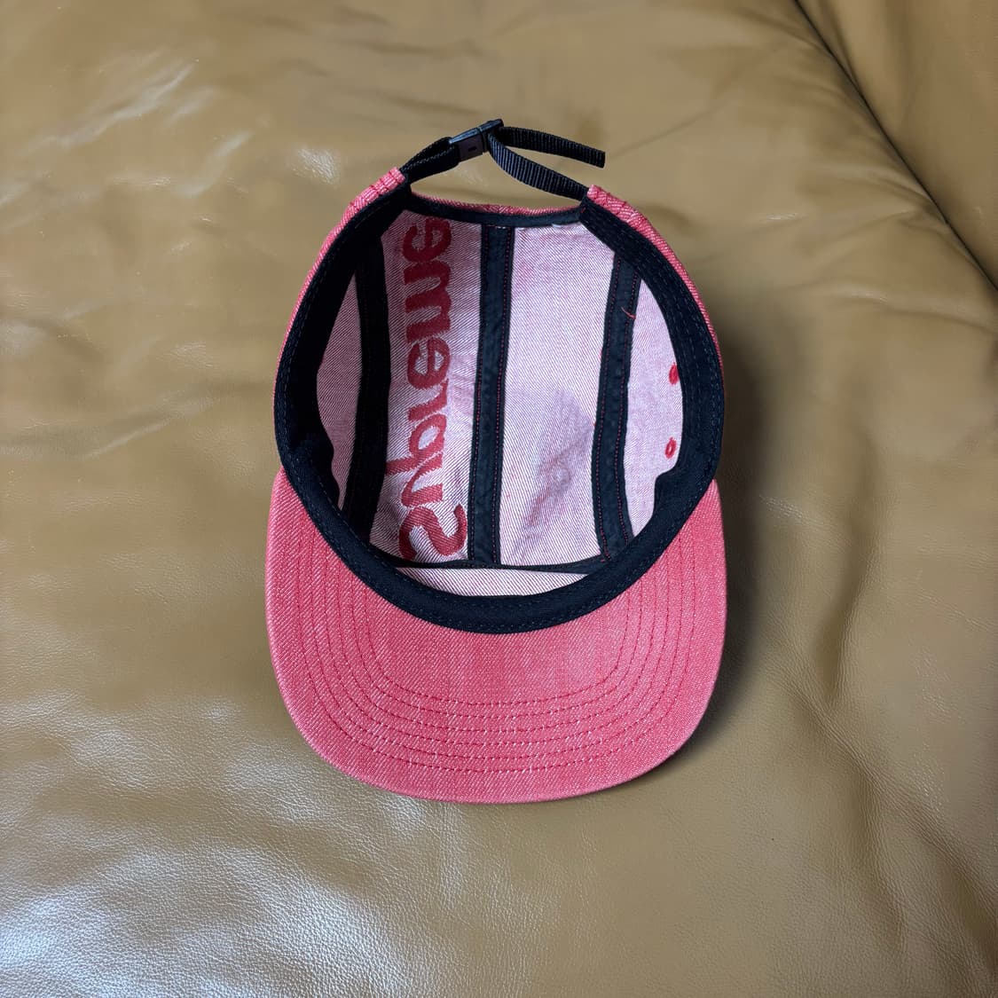 Supreme 슈프림 워시드 데님 레드 캠프캡 모자 (Denim Red) 상품이미지6