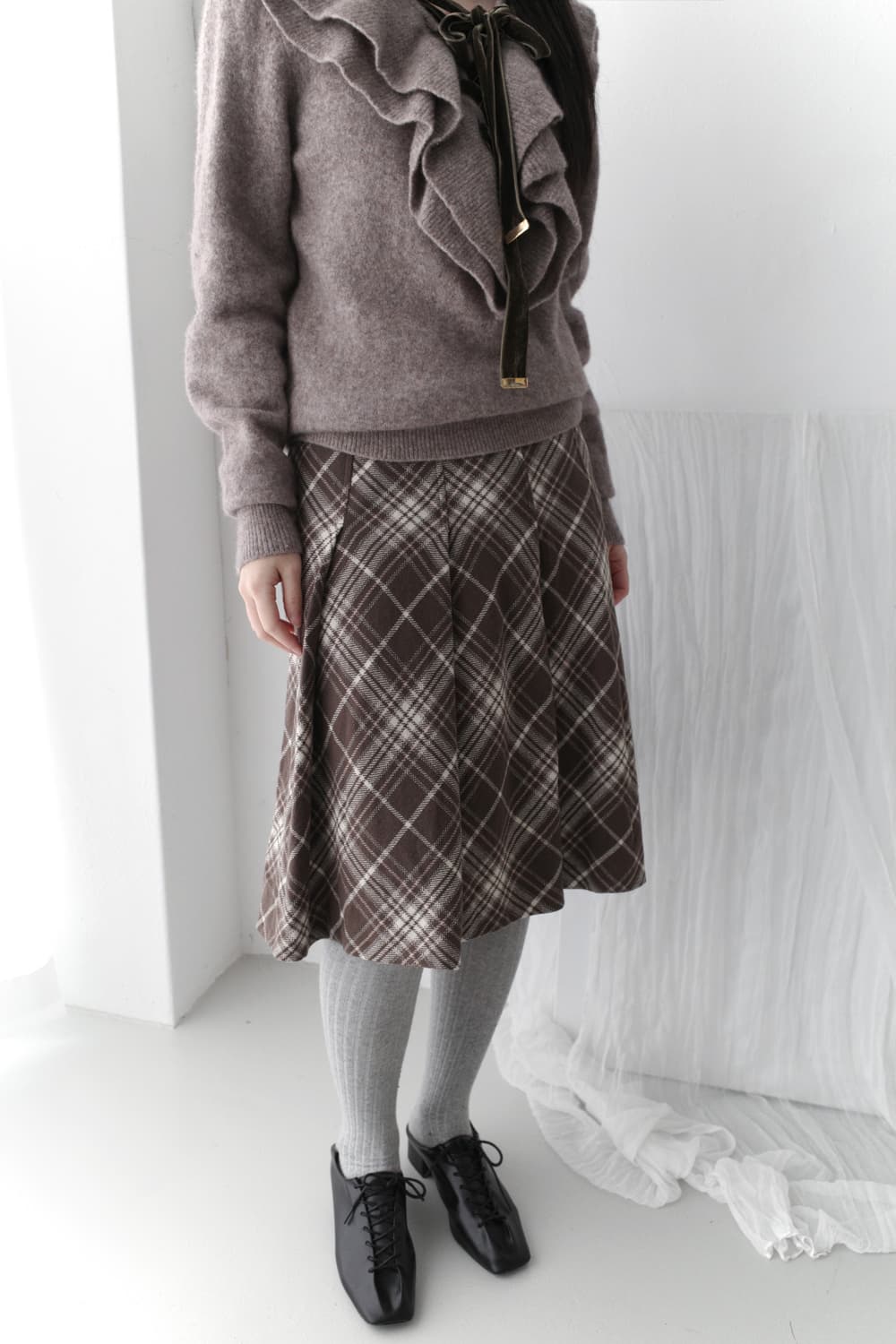 check pleats skirt  상품이미지4