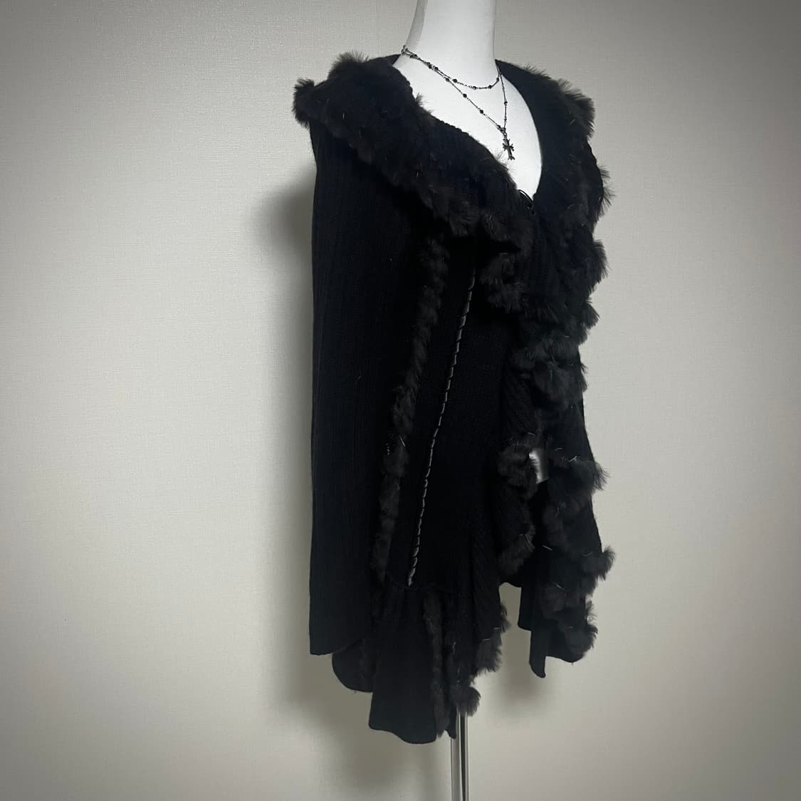 고스로리 공겜여주 프릴 울 니트 가디건 펑크 갸루 상품이미지2