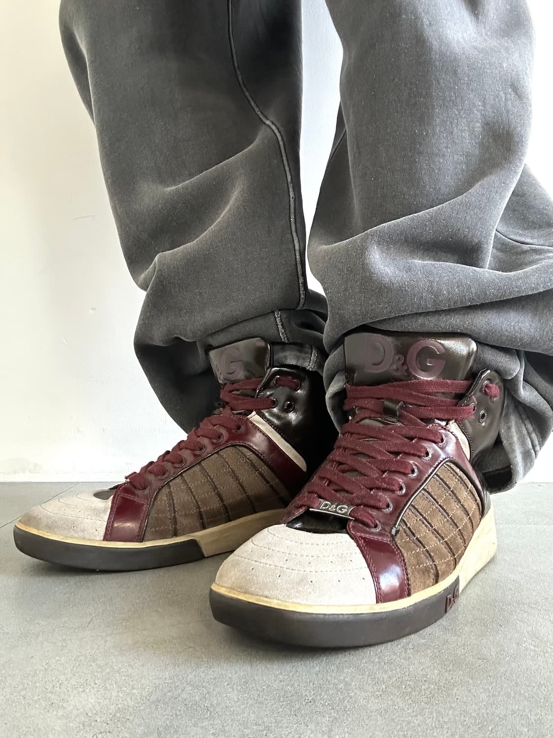 돌체앤가바나 2000s 버건디 하이탑 상품이미지1
