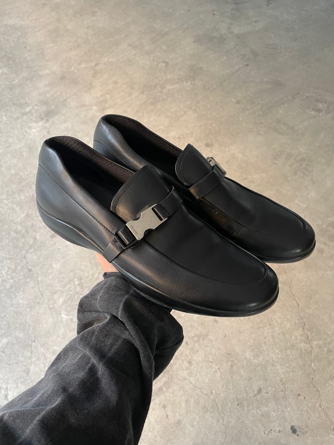 Rare!)00s Prada Nappa Buckle Loafers 상품이미지6