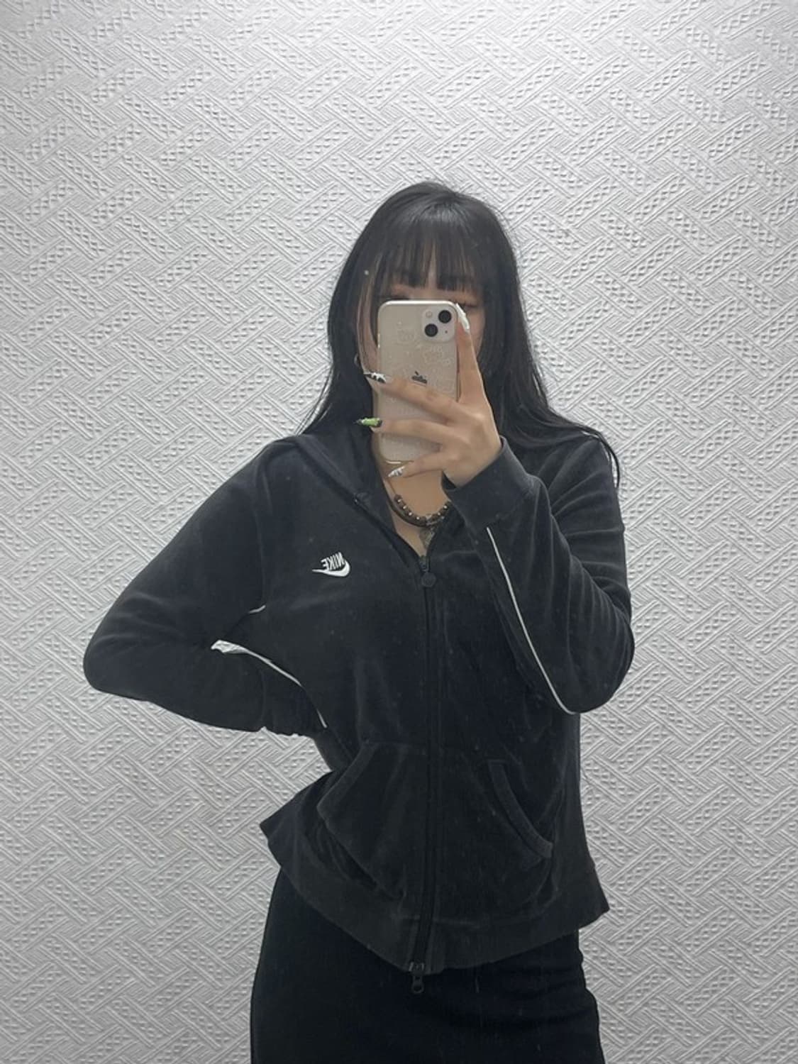 나이키 스포티 캐주얼 벨벳 빅로고 후드집업 XL C08807 상품이미지2