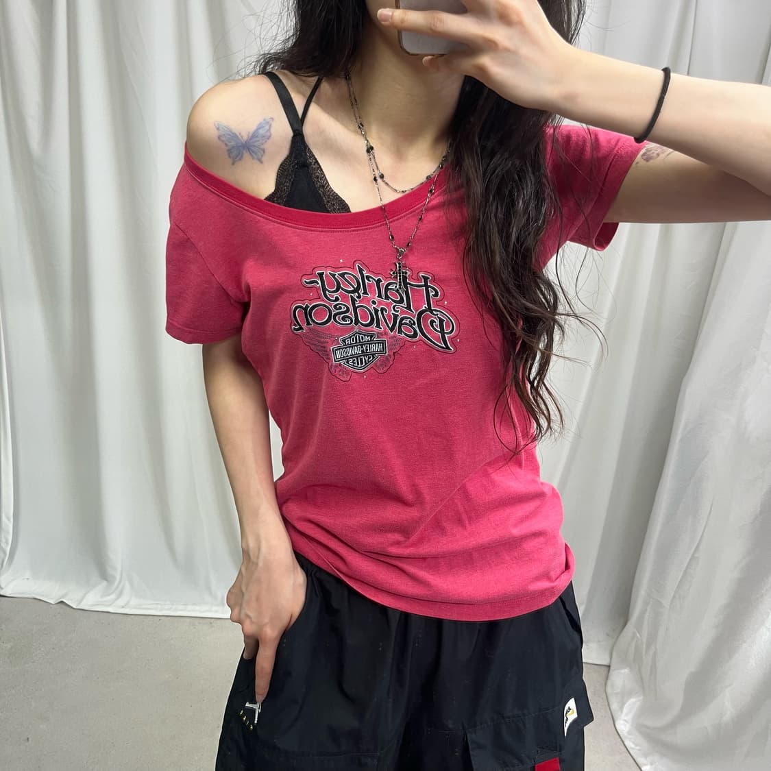 Harley davidson pink T-shirts 상품이미지4
