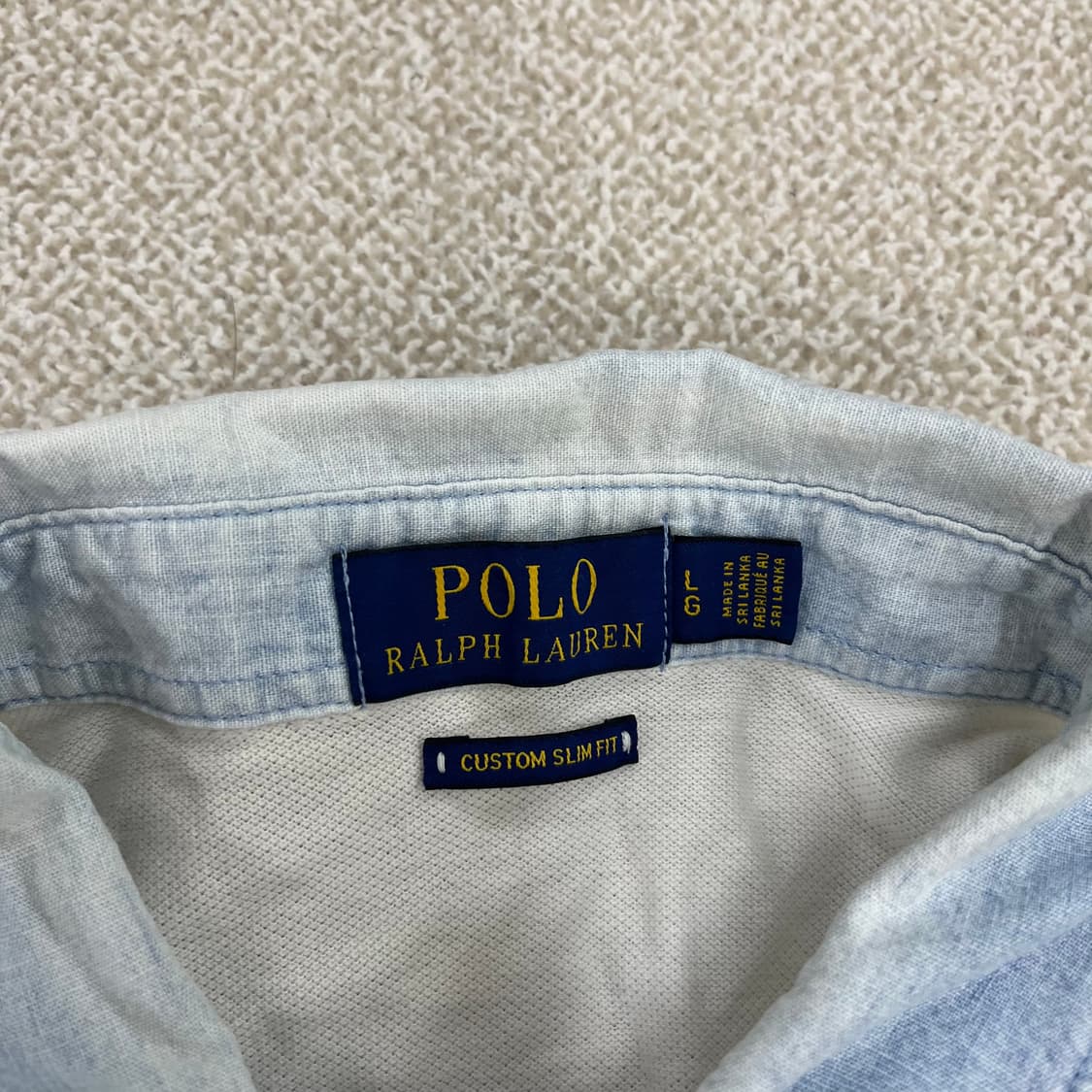 L 폴로랄프로렌 카라 데님 피케 셔츠 0223M1 상품이미지2