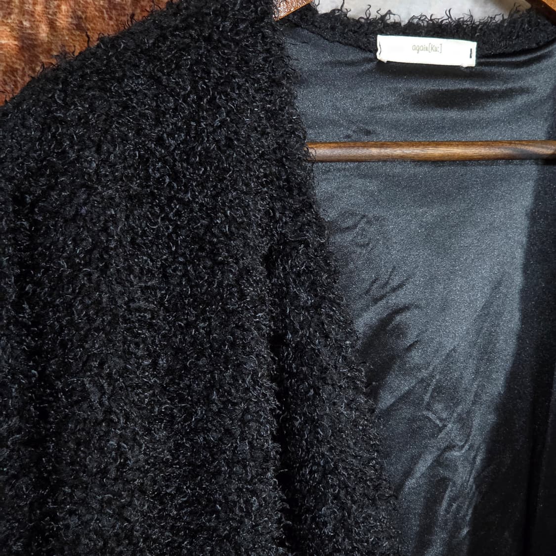 블랙 뽀글이 퍼 볼레로 가디건 상품이미지2