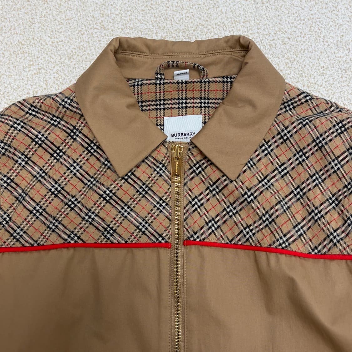 정품 버버리 콘트라스트 체크 패널 자켓 상품이미지2
