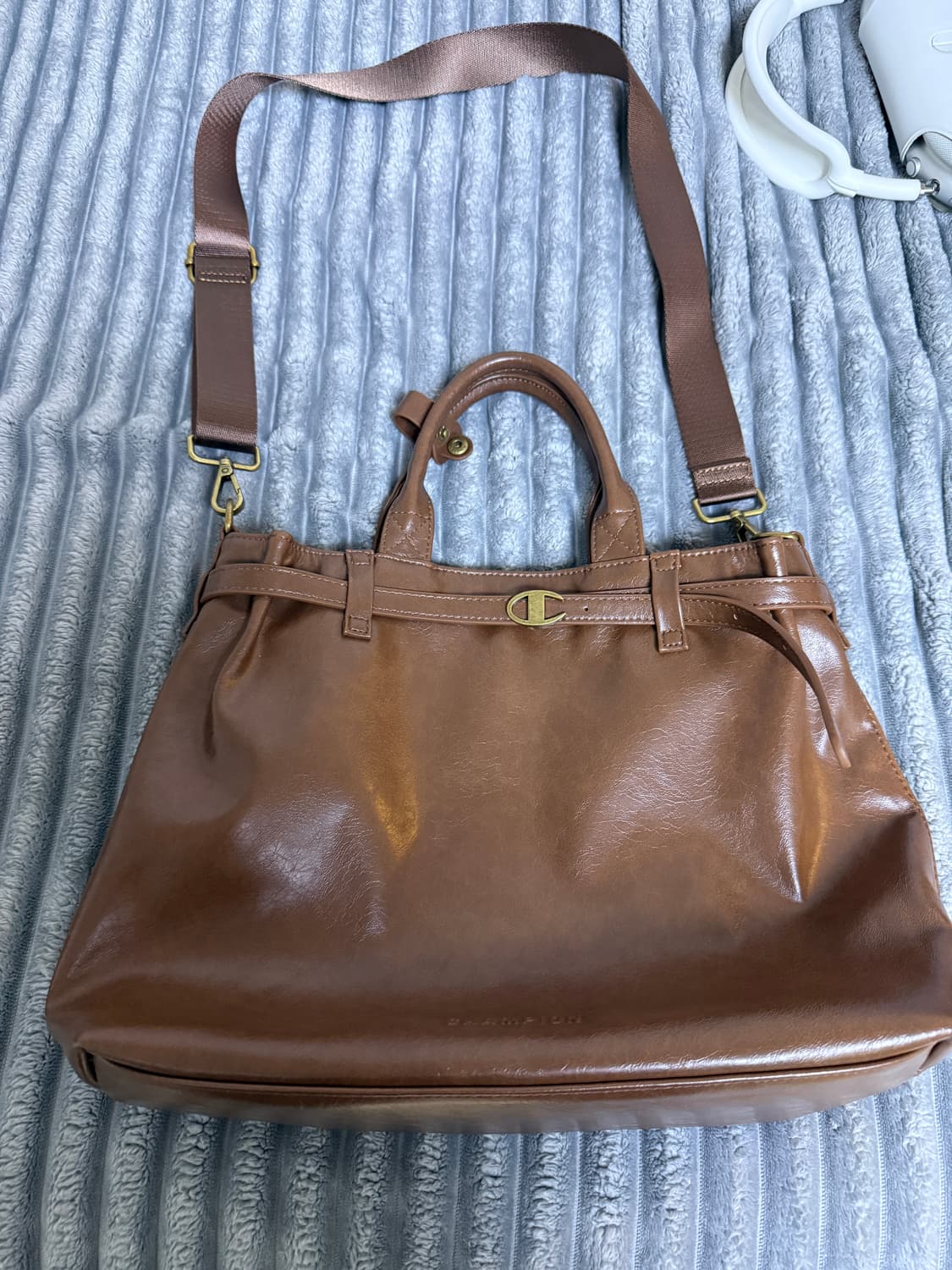 챔피온 26ss 토트백 브라운 상품이미지1