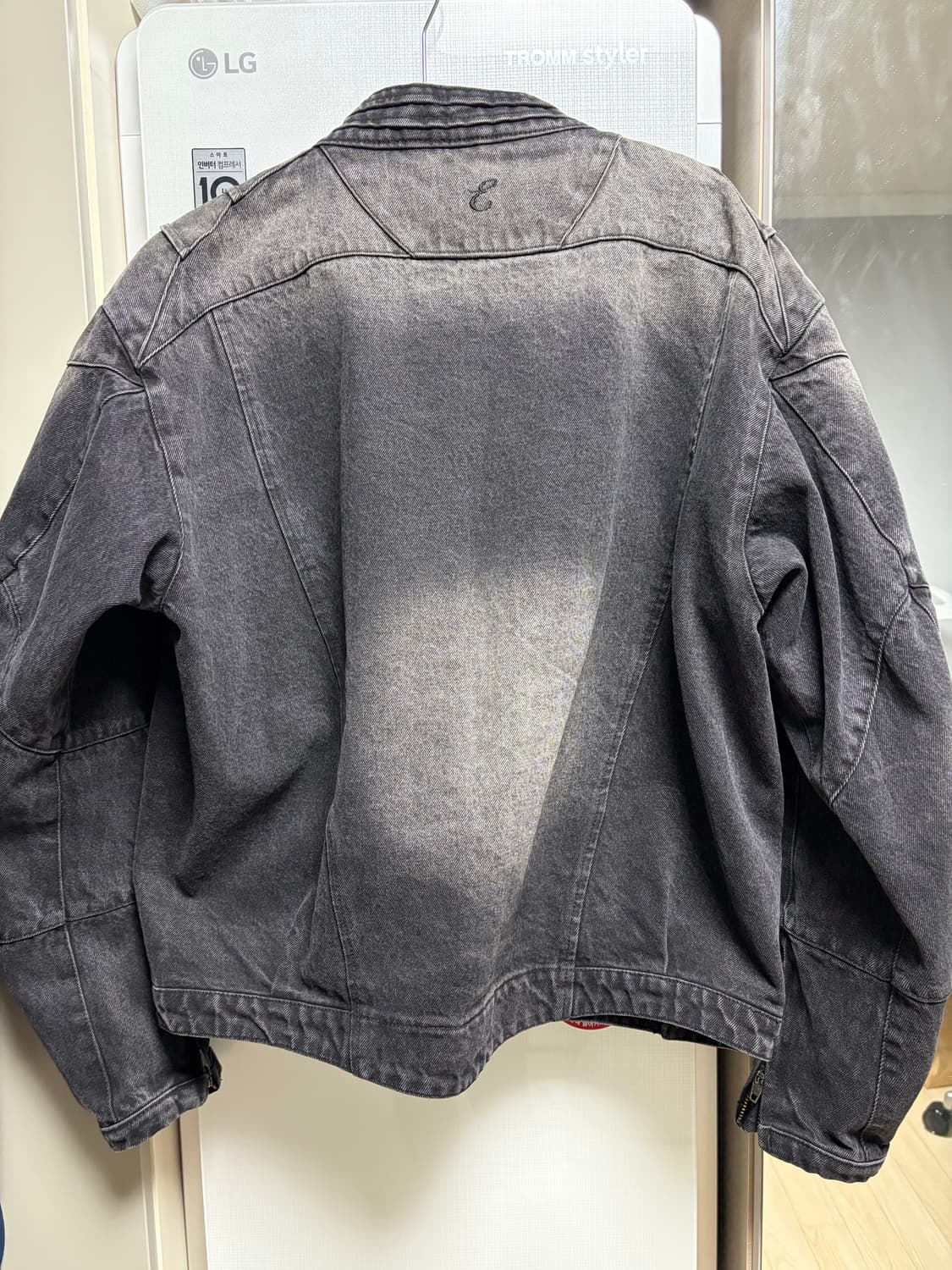 ETCE 블랙 데님 바이커 자켓 100사이즈감 신품 수준 상품이미지2