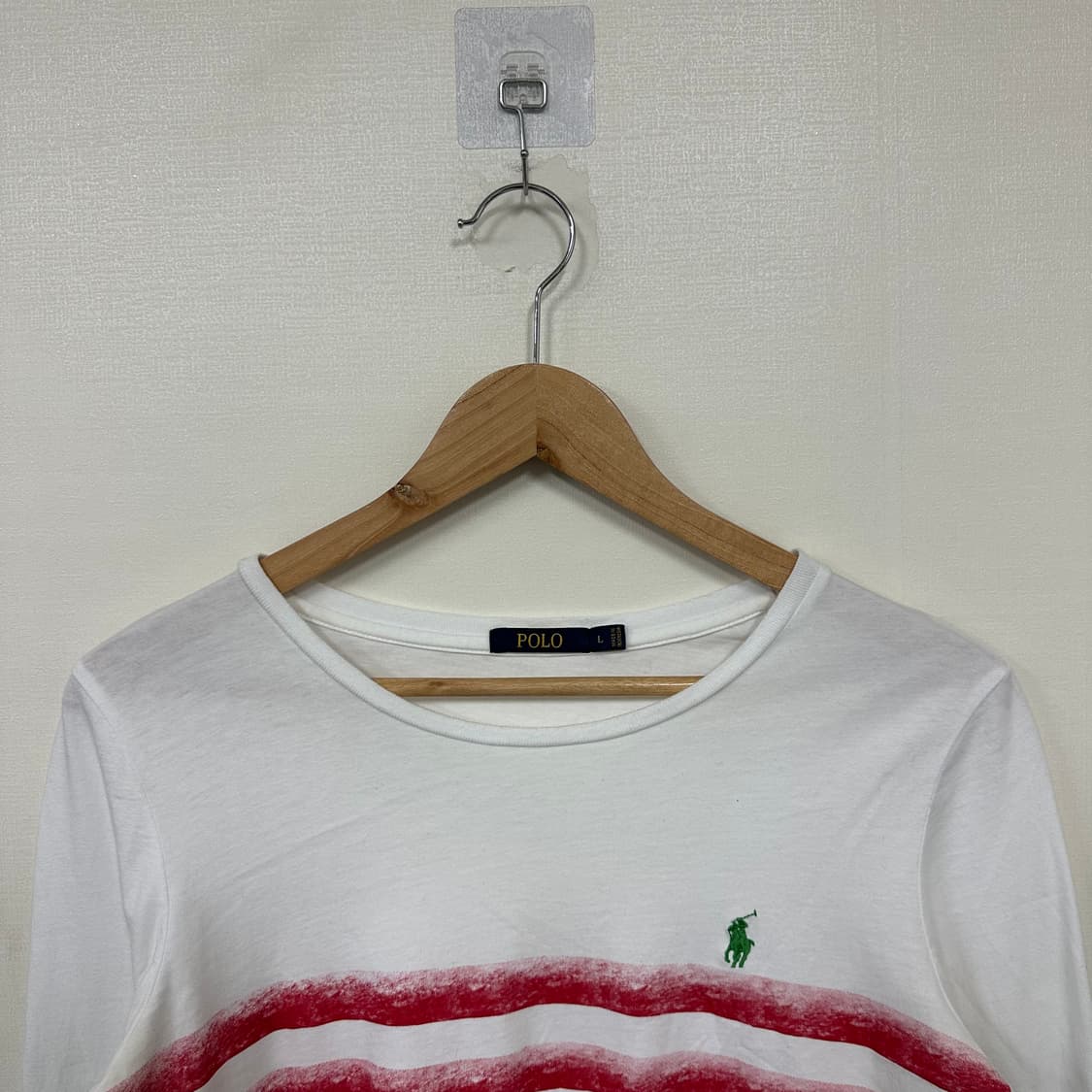 폴로 스트라이프 긴팔라운드티L 상품이미지2