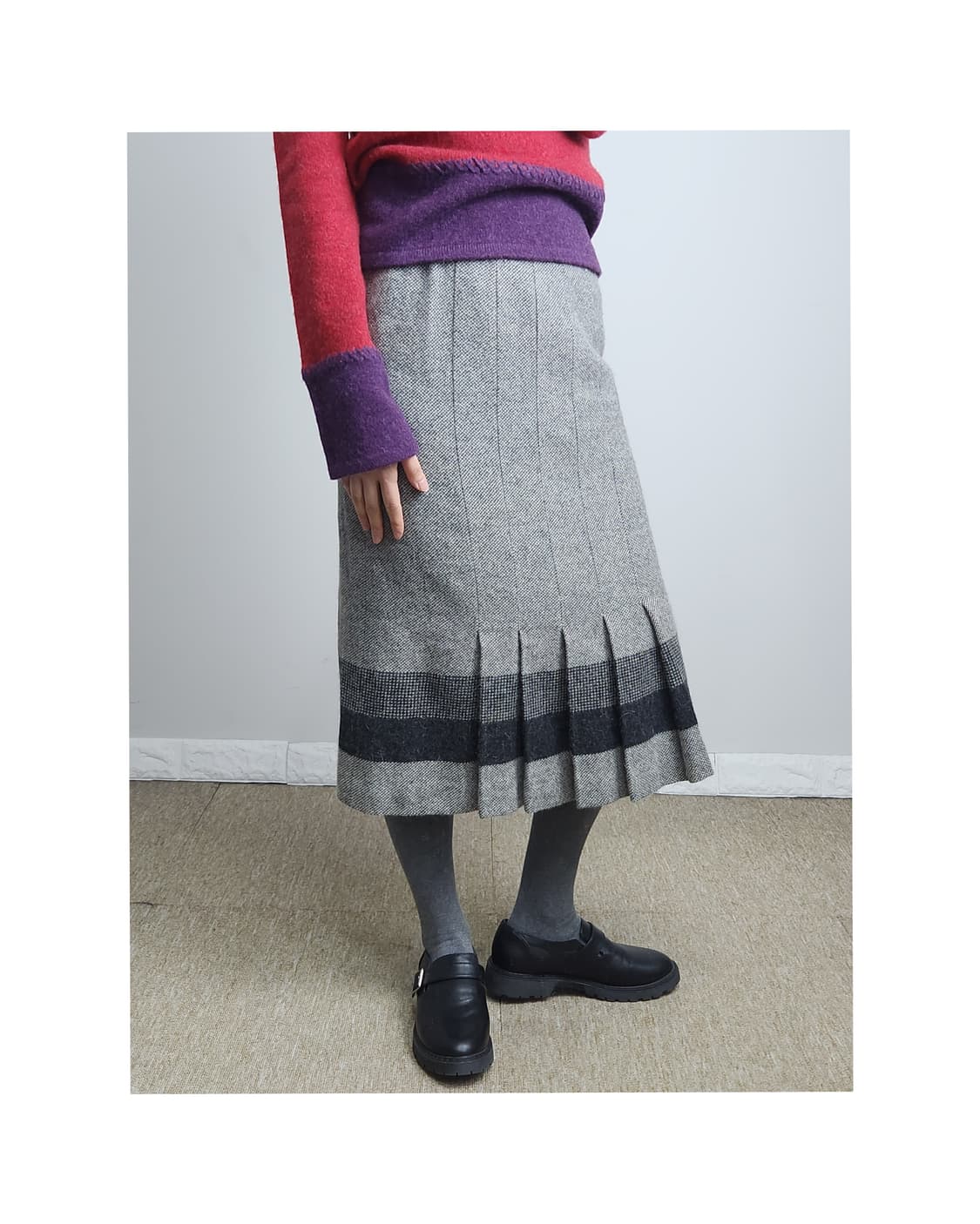플리츠 울 스커트 상품이미지1