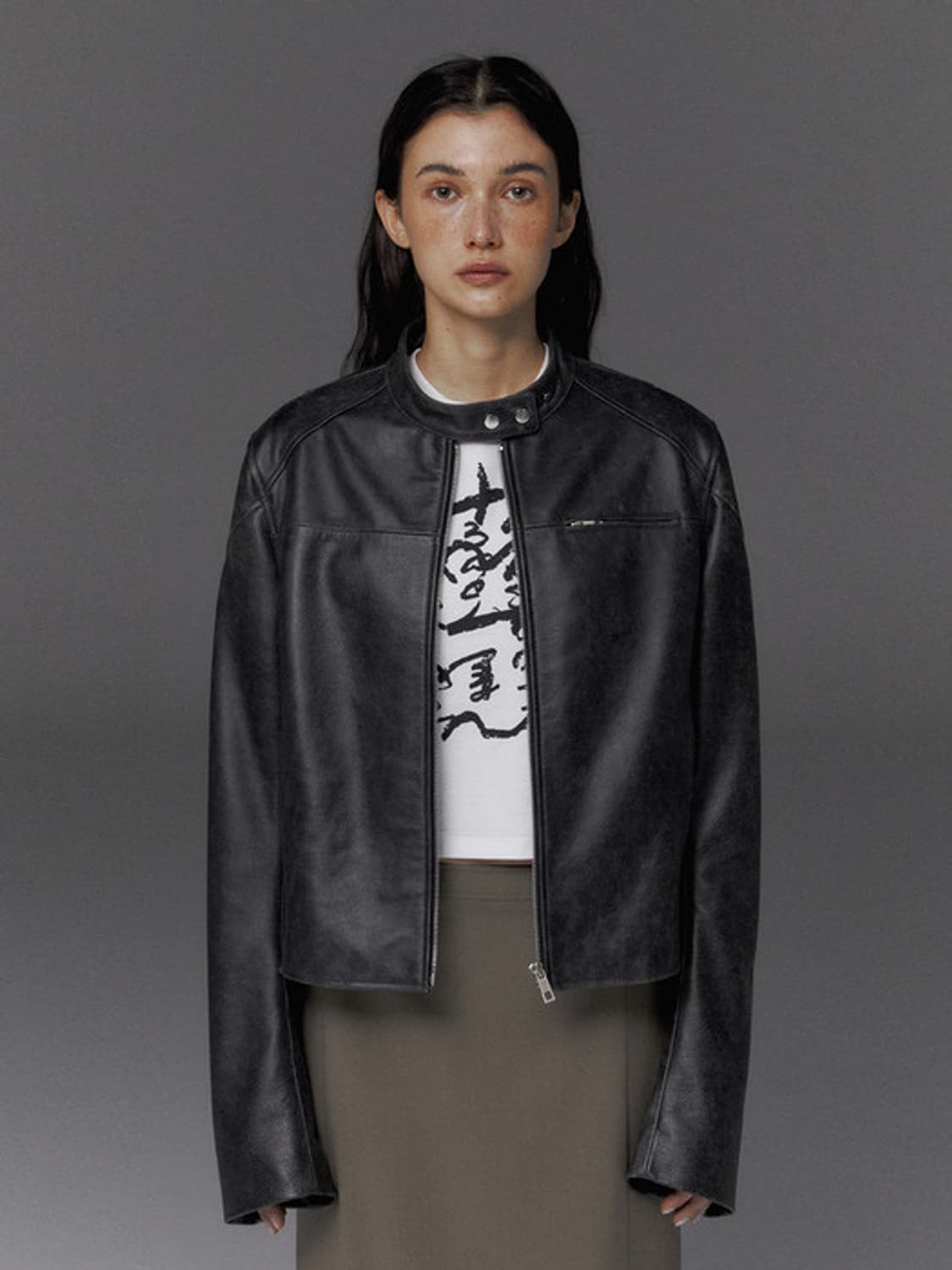 스튜디오테이블 리얼 레더 바이커 자켓 (단종) 상품이미지1