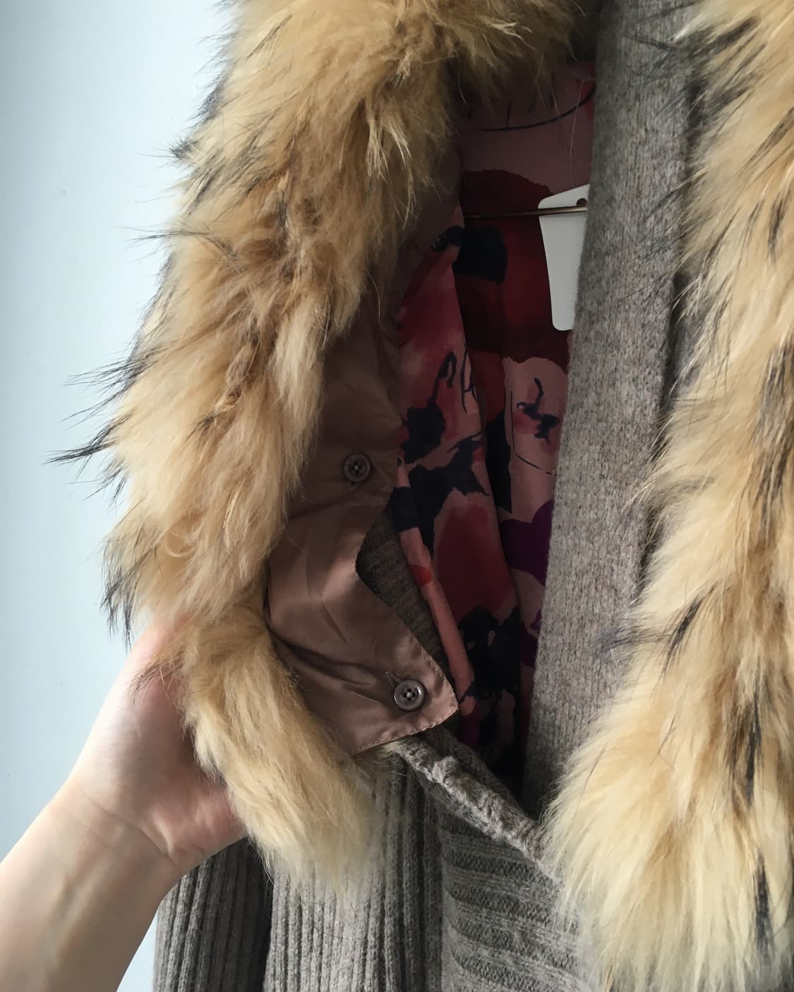 Fur collar point belted knit caridgan 상품이미지4