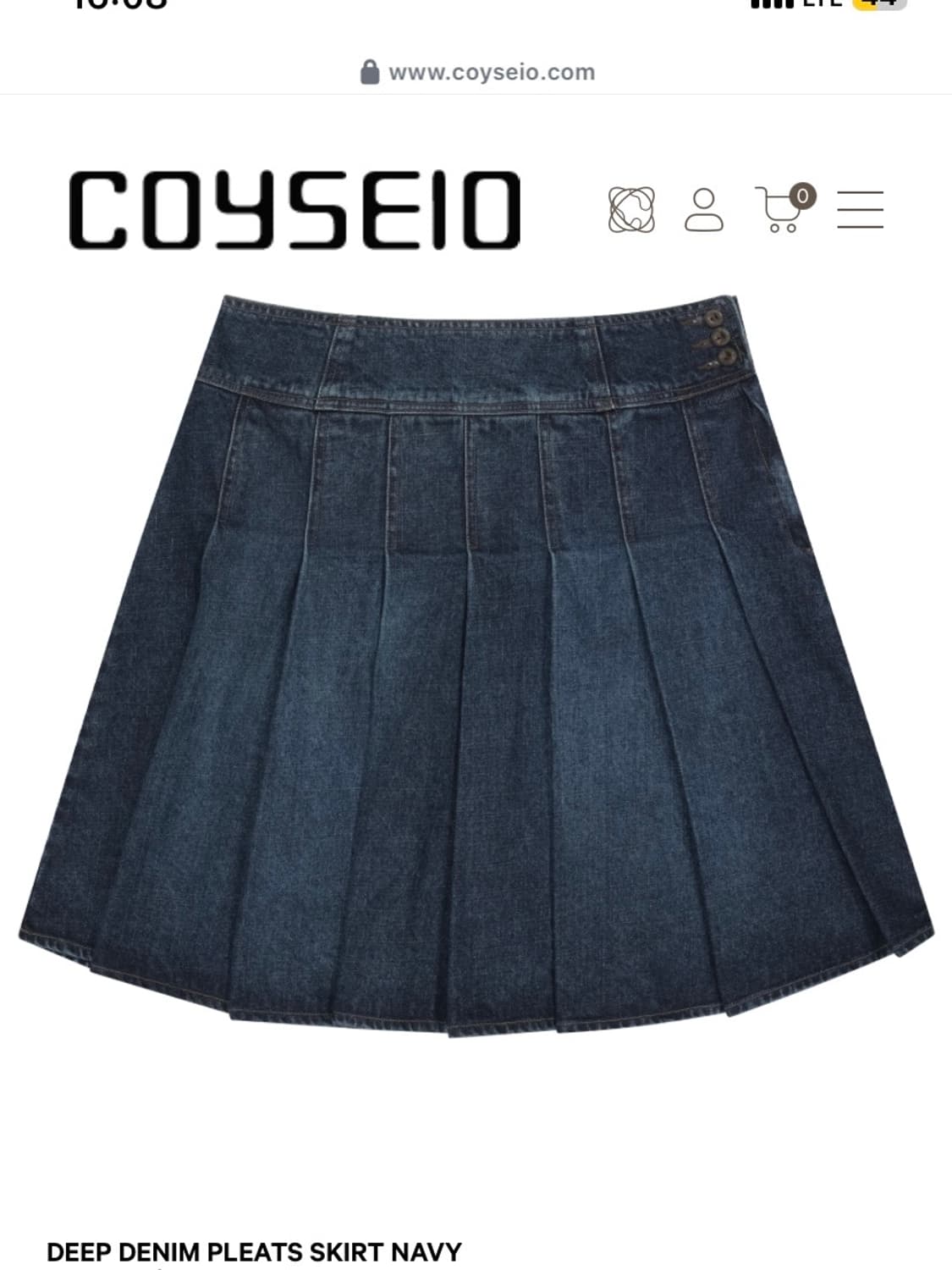 DEEP DENIM PLEATS SKIRT NAVY 상품이미지1