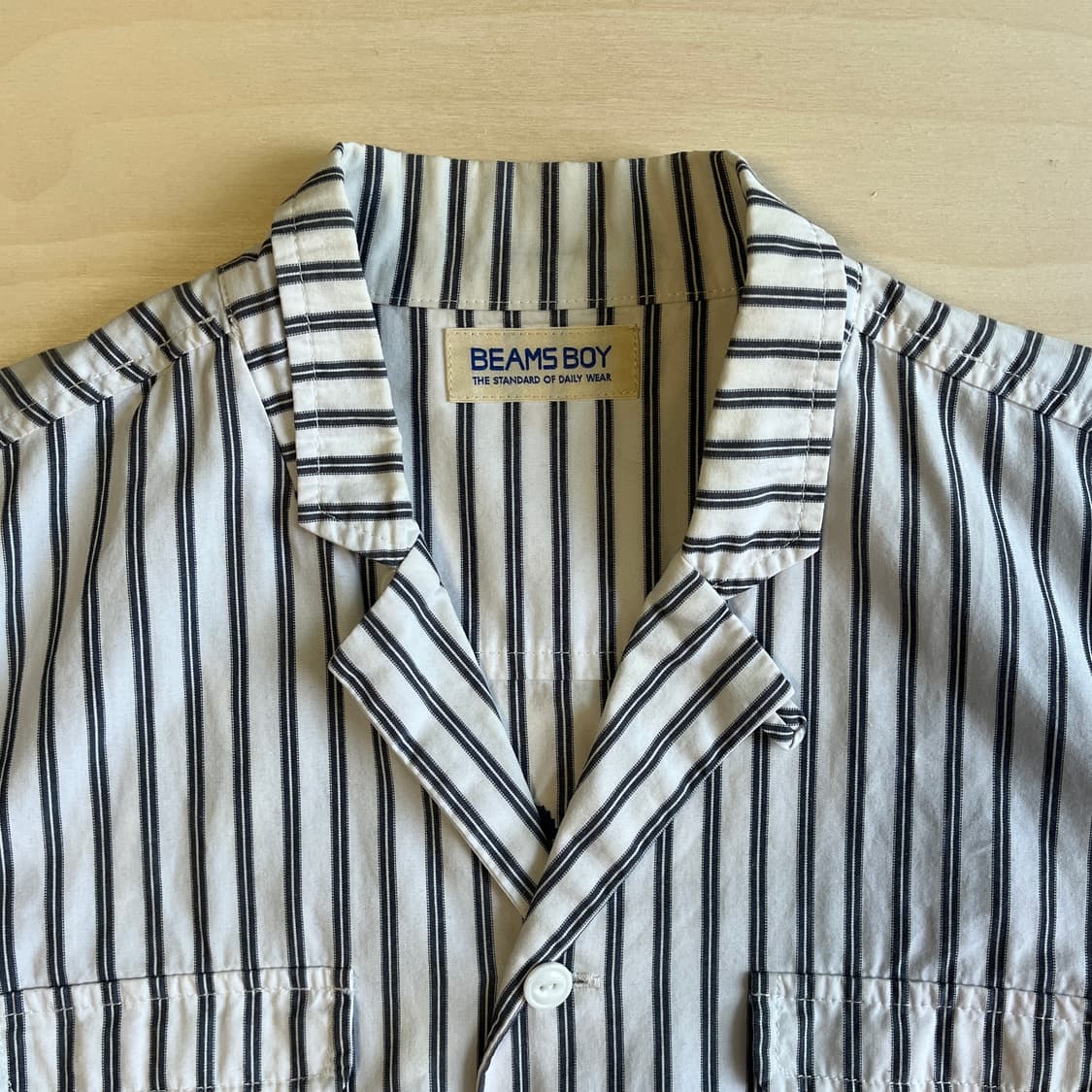 Beams Boy stripe open collar shirt (~55) 상품이미지2